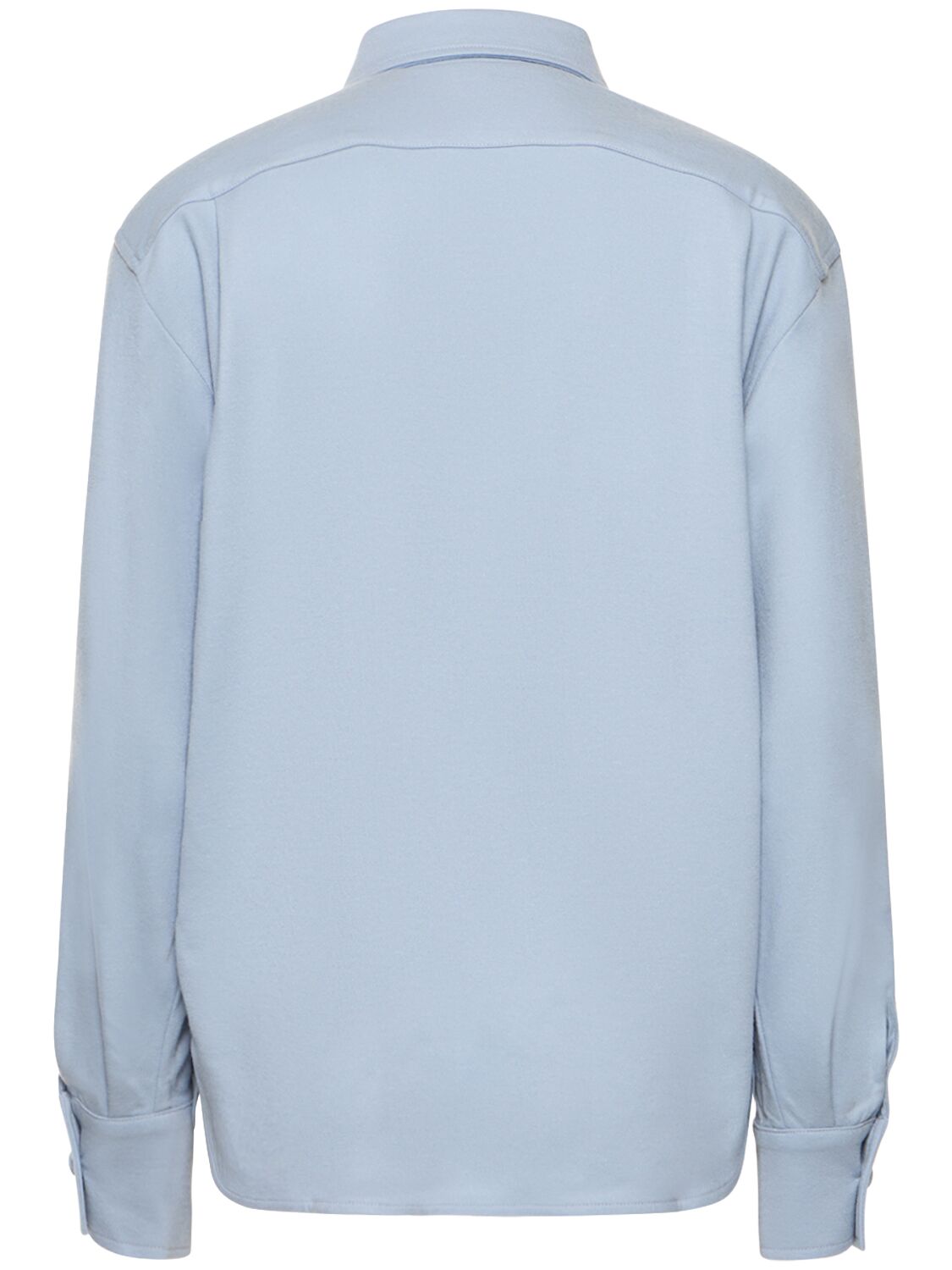 Shop Max Mara Gilles Wool Jersey Overshirt In Light Blue