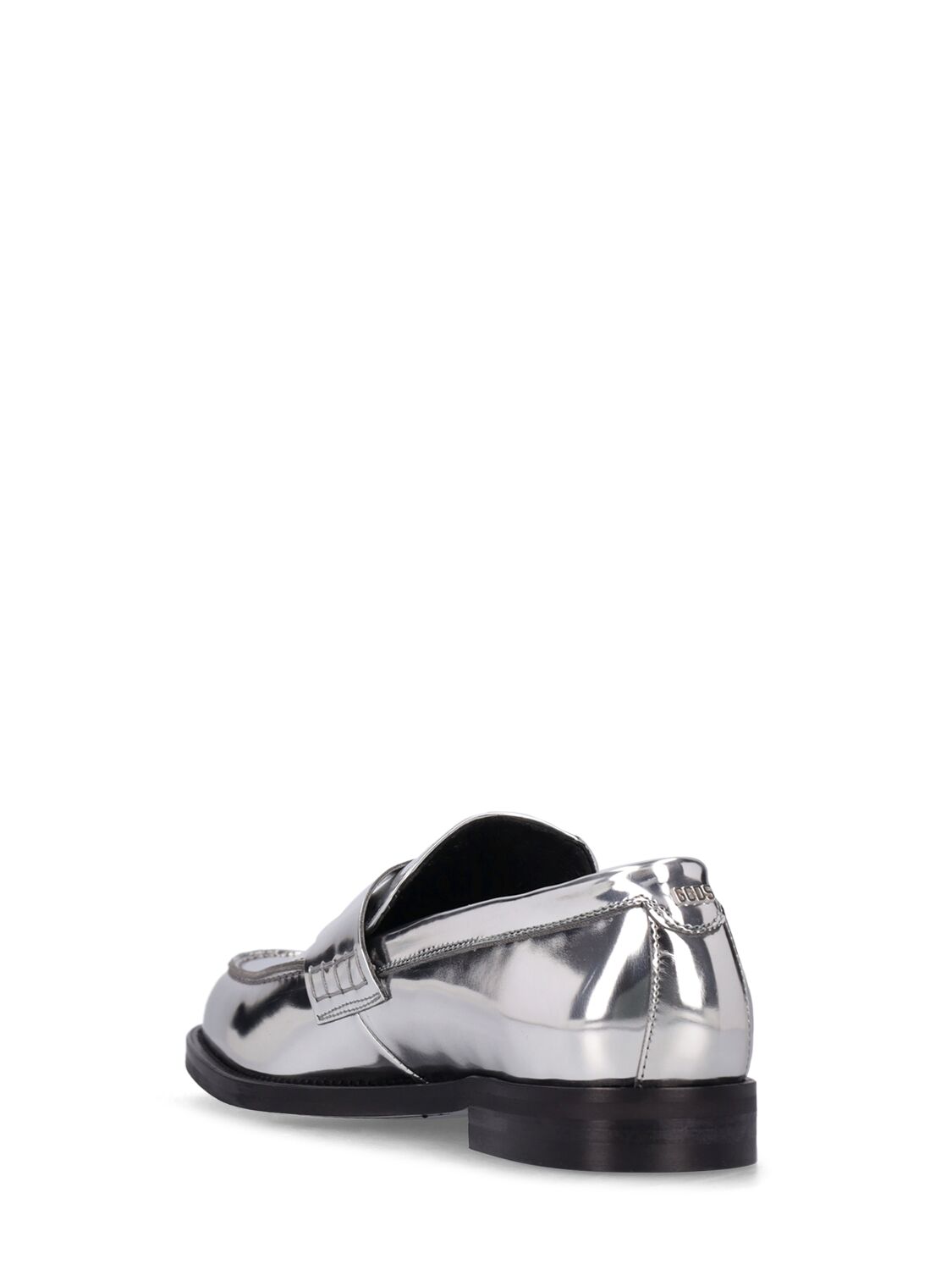 Shop Gcds Wirdo Leather Mirror Loafers In Silver