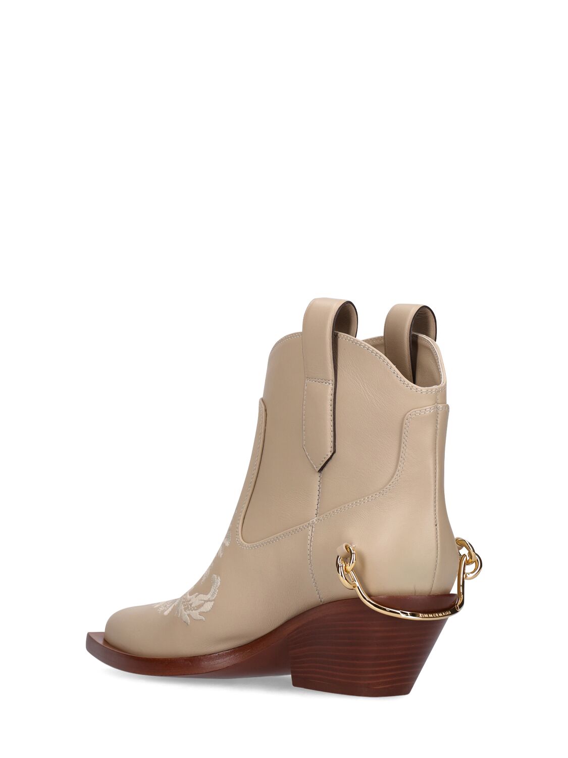 Shop Zimmermann 45mm Duncan Leather Ankle Boots In Off White