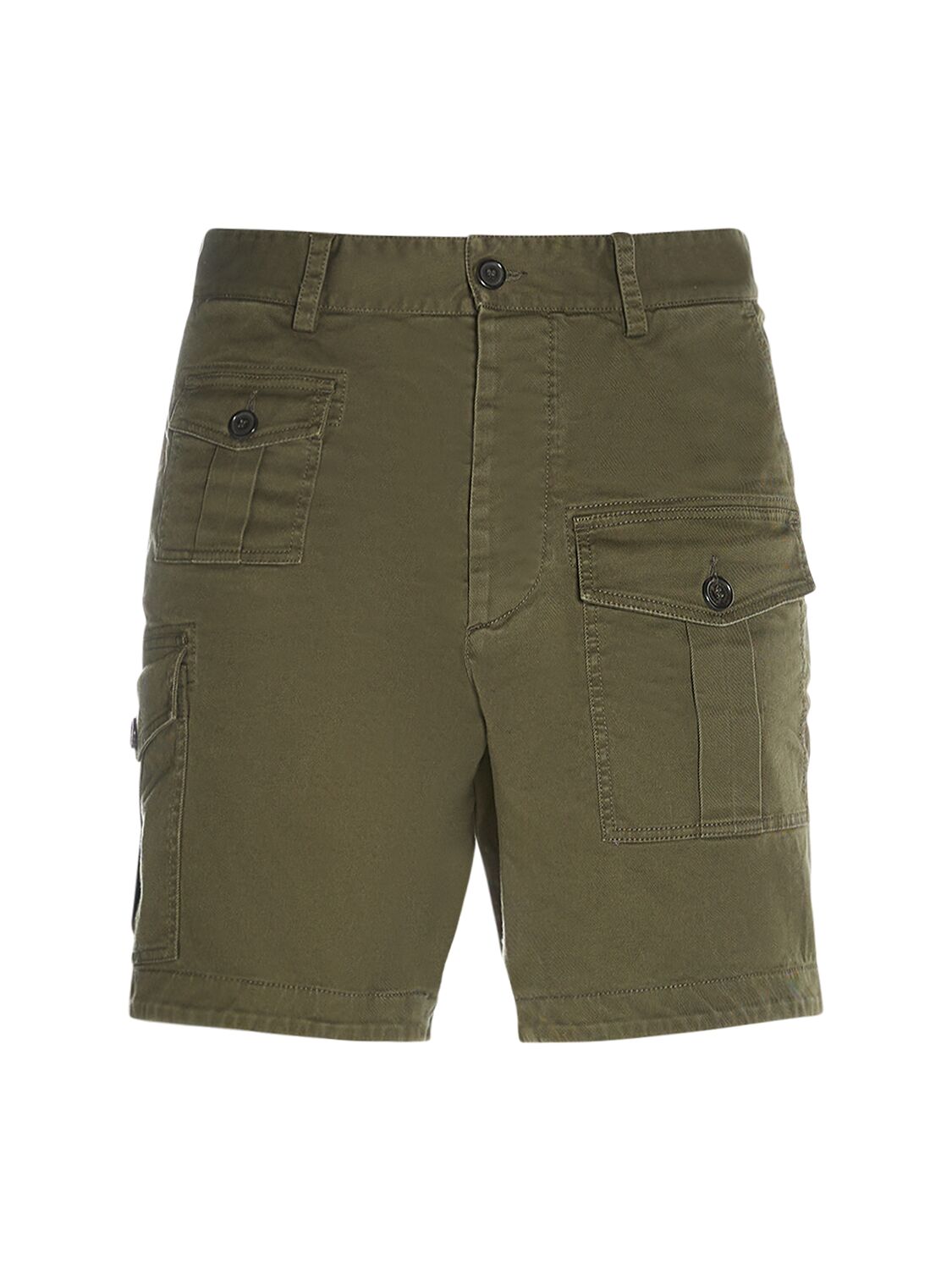 Dsquared2 Sexy Cargo Stretch Cotton Shorts In Militärgrün