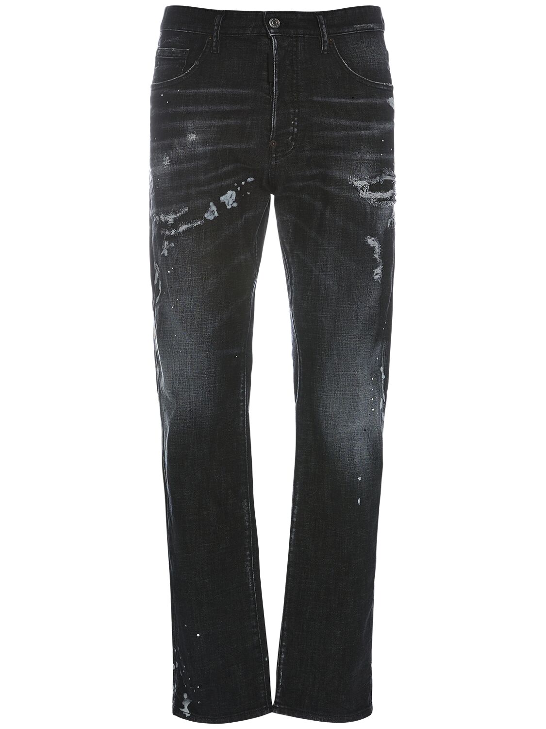 Shop Dsquared2 642 Stretch Cotton Denim Jeans In Black
