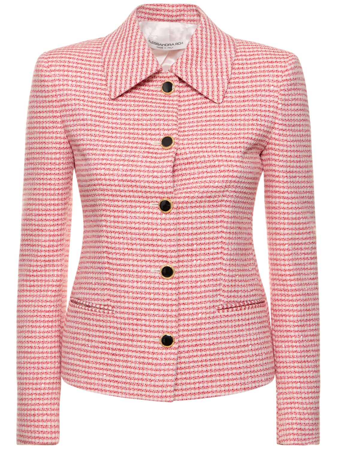 Sequined Tweed Single Breast Jacket – WOMEN > CLOTHING > JACKETS