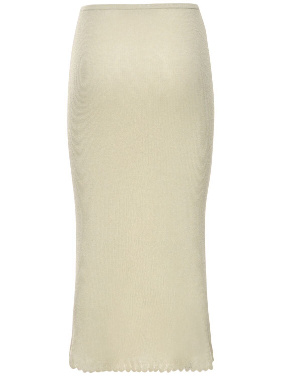 Shop Guest In Residence Lvr Exclusive Cashmere Midi Skirt In Pebble,white