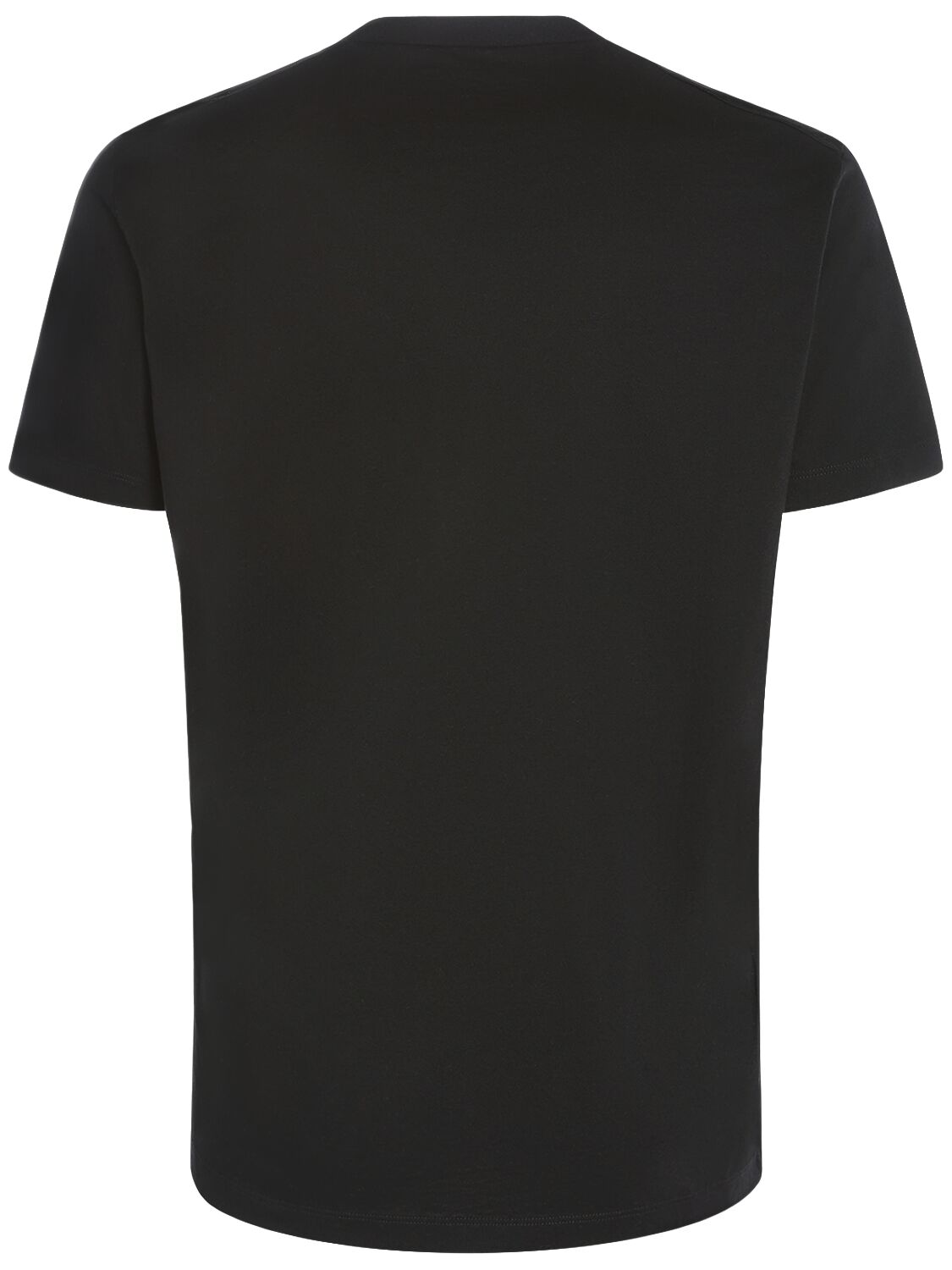 Shop Dsquared2 Icon Printed Cotton T-shirt In Black,fuchsia