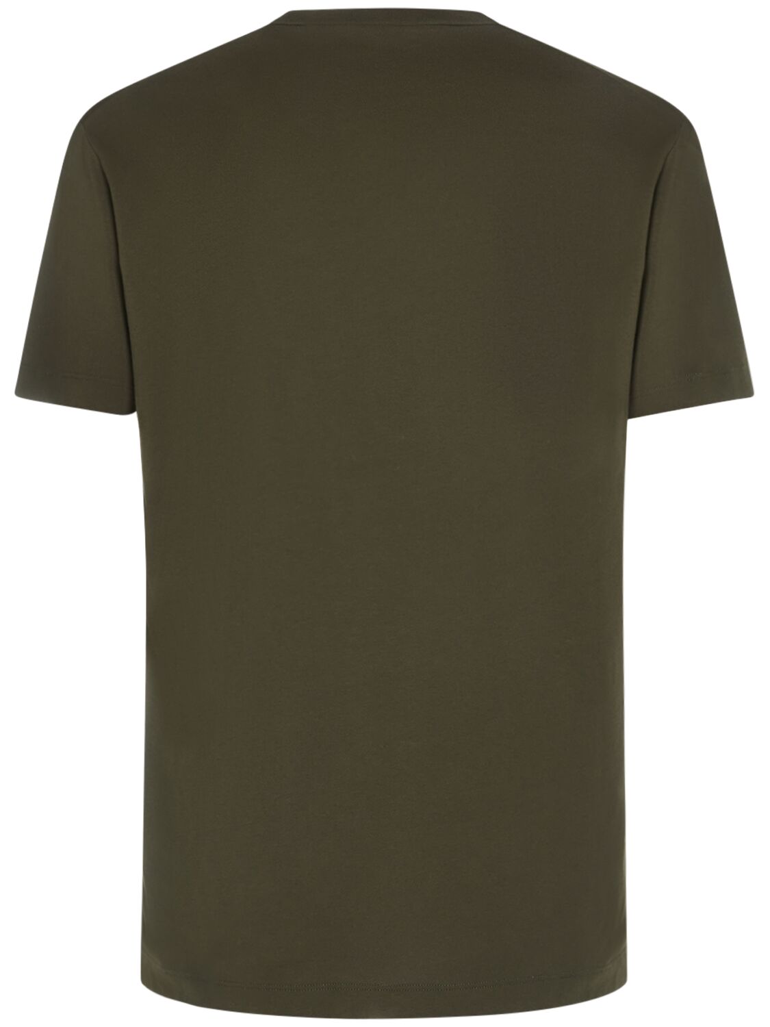 Shop Dsquared2 Logo Cotton Jersey T-shirt In Militärgrün