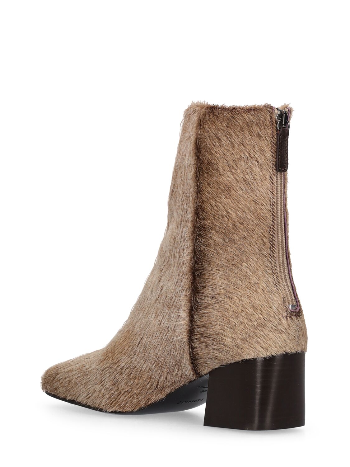 Shop Lemaire 55mm Leather Ankle Boots In Beige