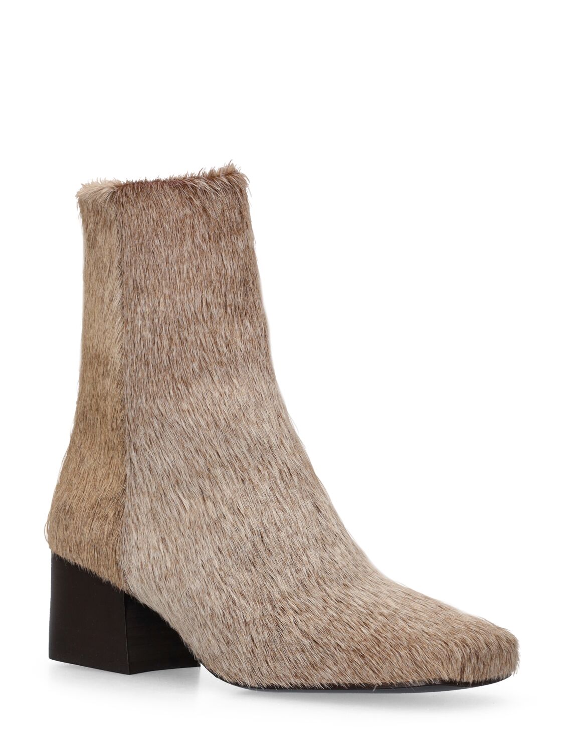 Shop Lemaire 55mm Leather Ankle Boots In Beige