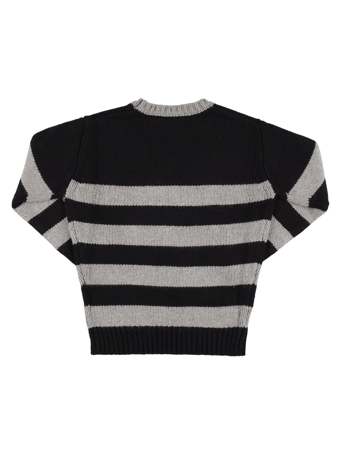 Shop Marni Junior Striped Viscose Blend Sweater In Black,grey