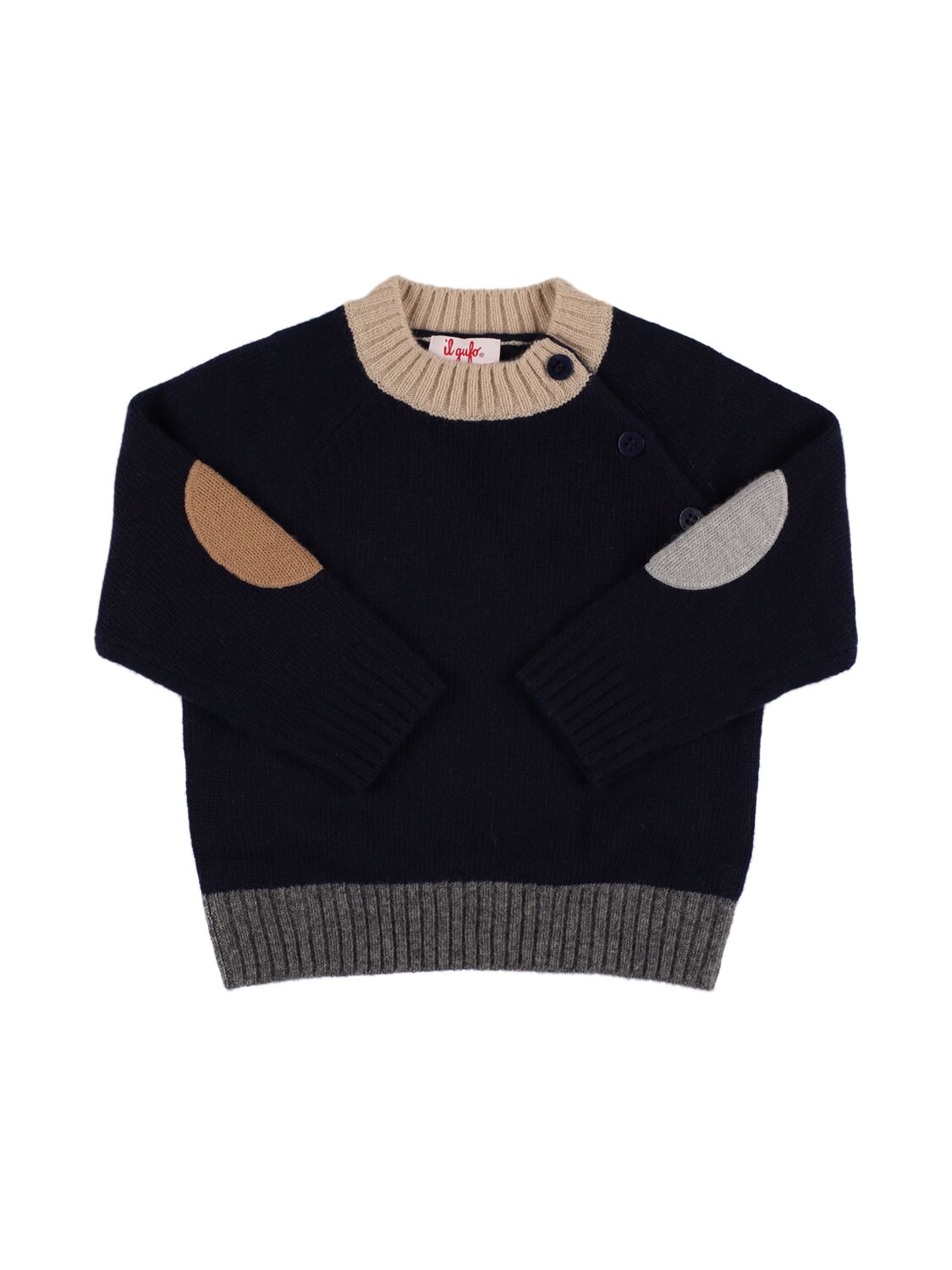 Wool Knit Sweater W/ Patches – KIDS-BOYS > CLOTHING > KNITWEAR