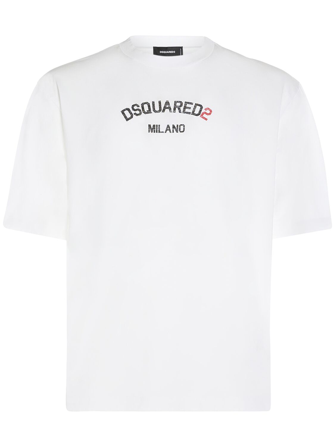 Dsquared2 Bedrucktes T-shirt Aus Baumwolle In Weiss
