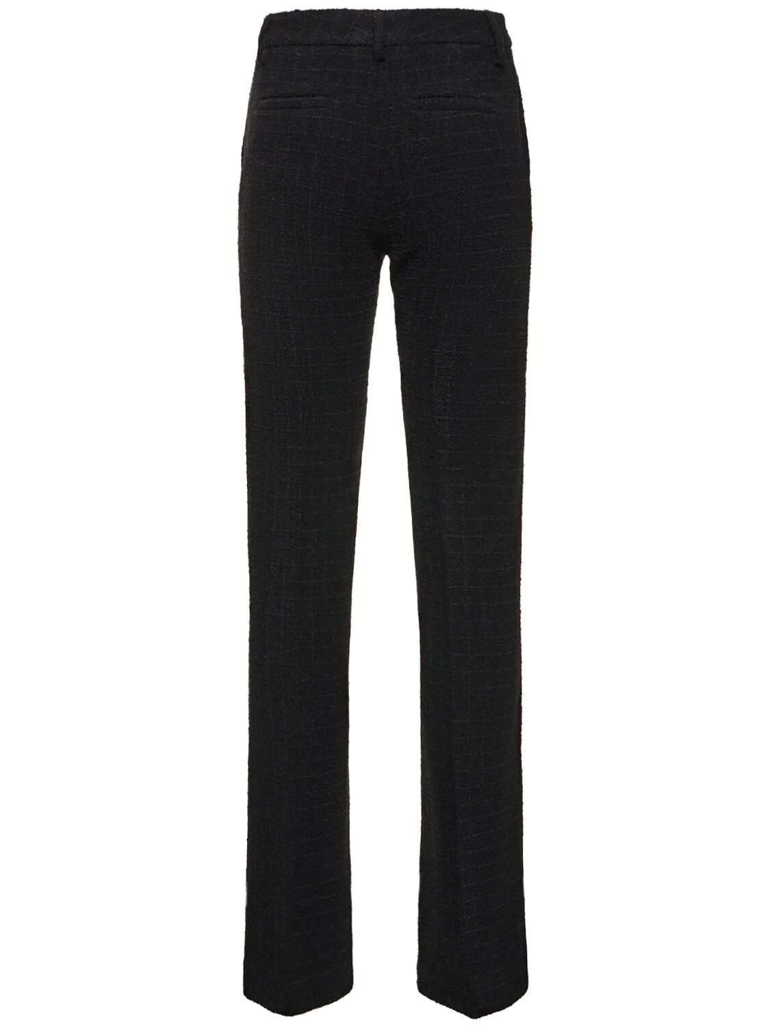 Shop Alessandra Rich Tweed Bouclé Straight Pants In Black