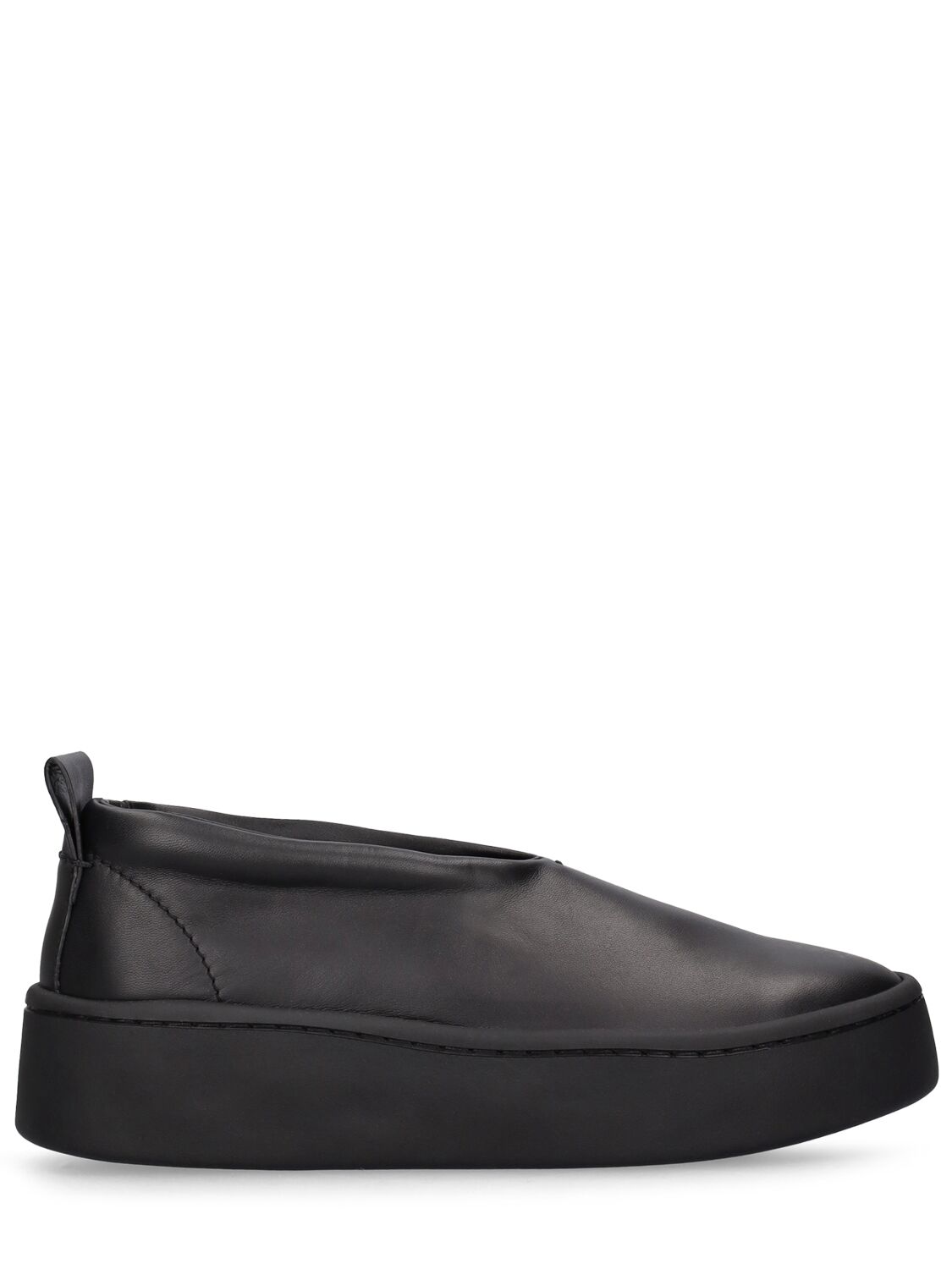 Jil Sander 40mm Leather Slip On Sneakers In Black