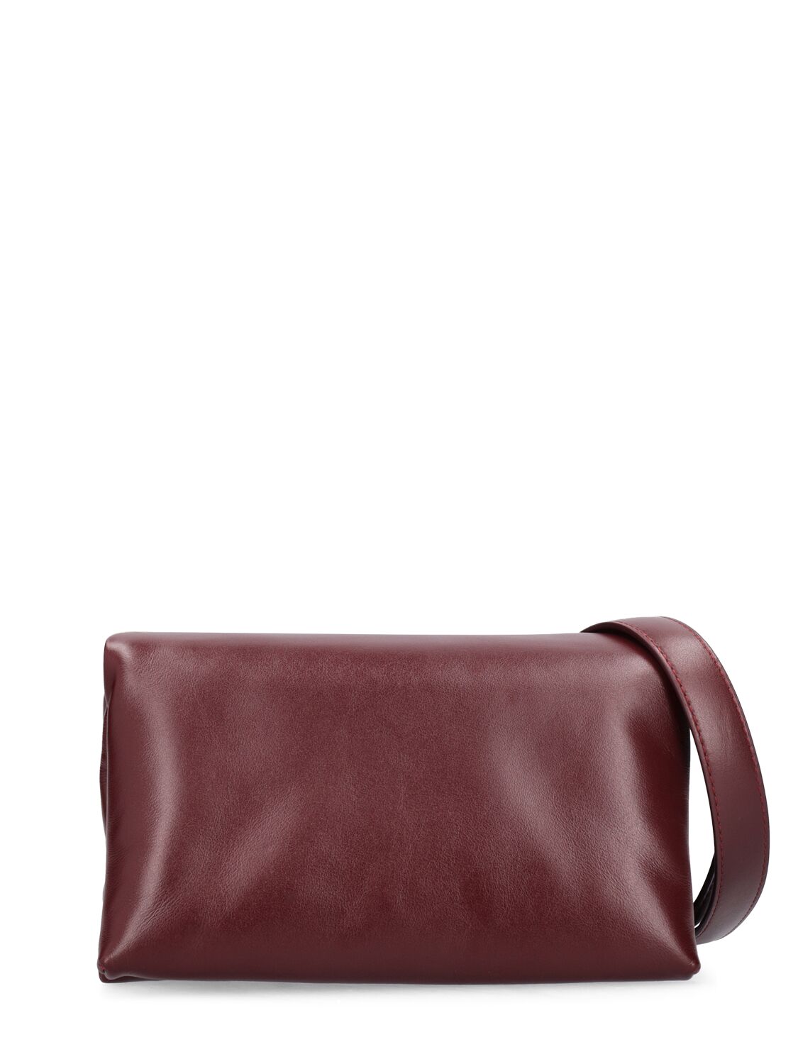 Marni Small Prisma Leather Bag In Dark Port