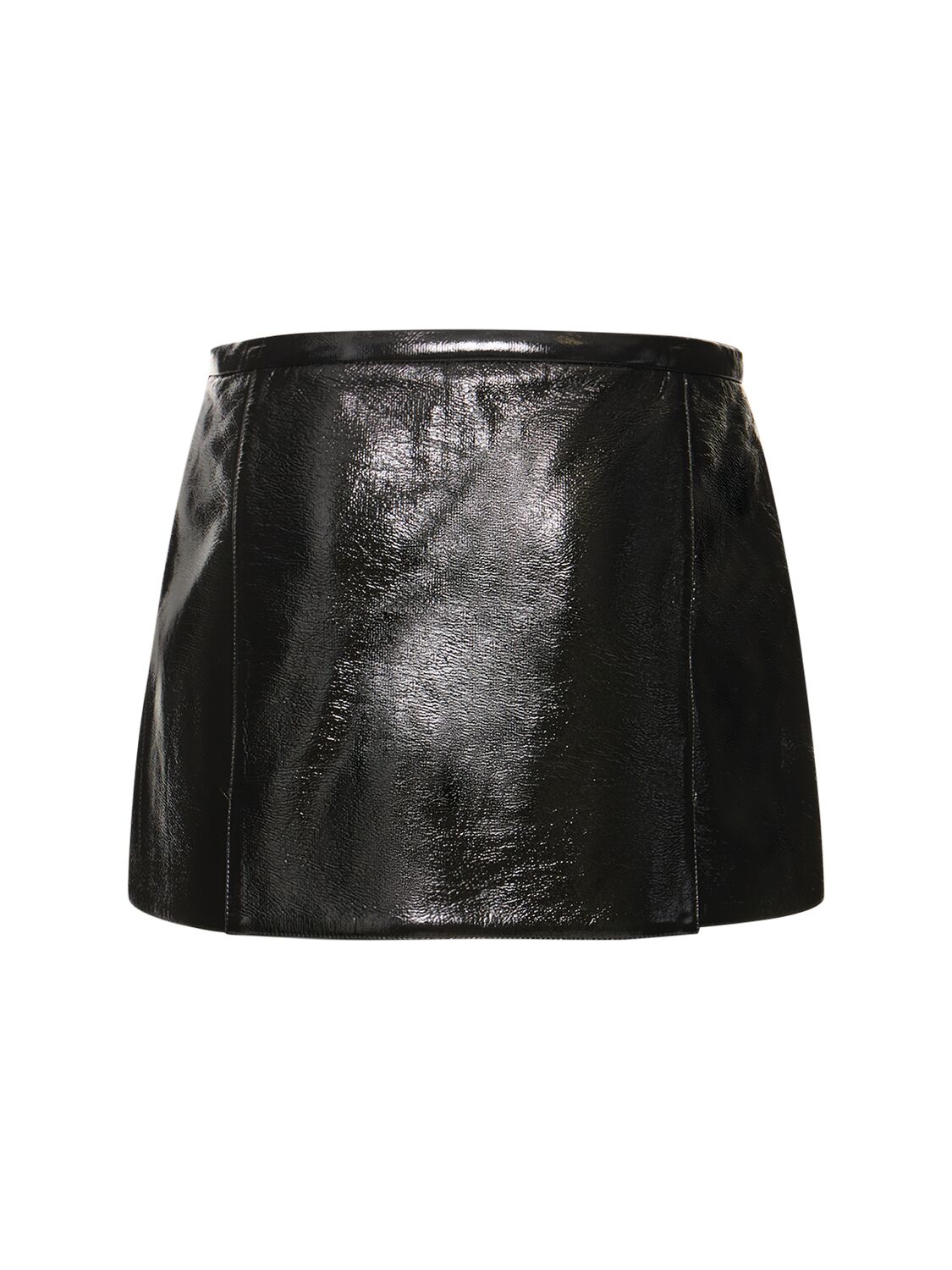 Shop Courrèges Heritage Vinyl A-line Mini Skirt In Black