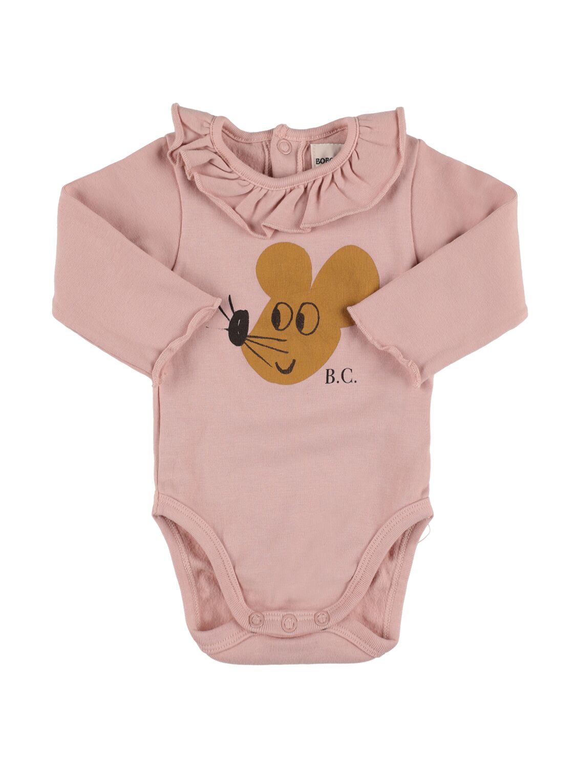 Bobo Choses Babies' Mouse Print Organic Cotton Bodysuit In Pink