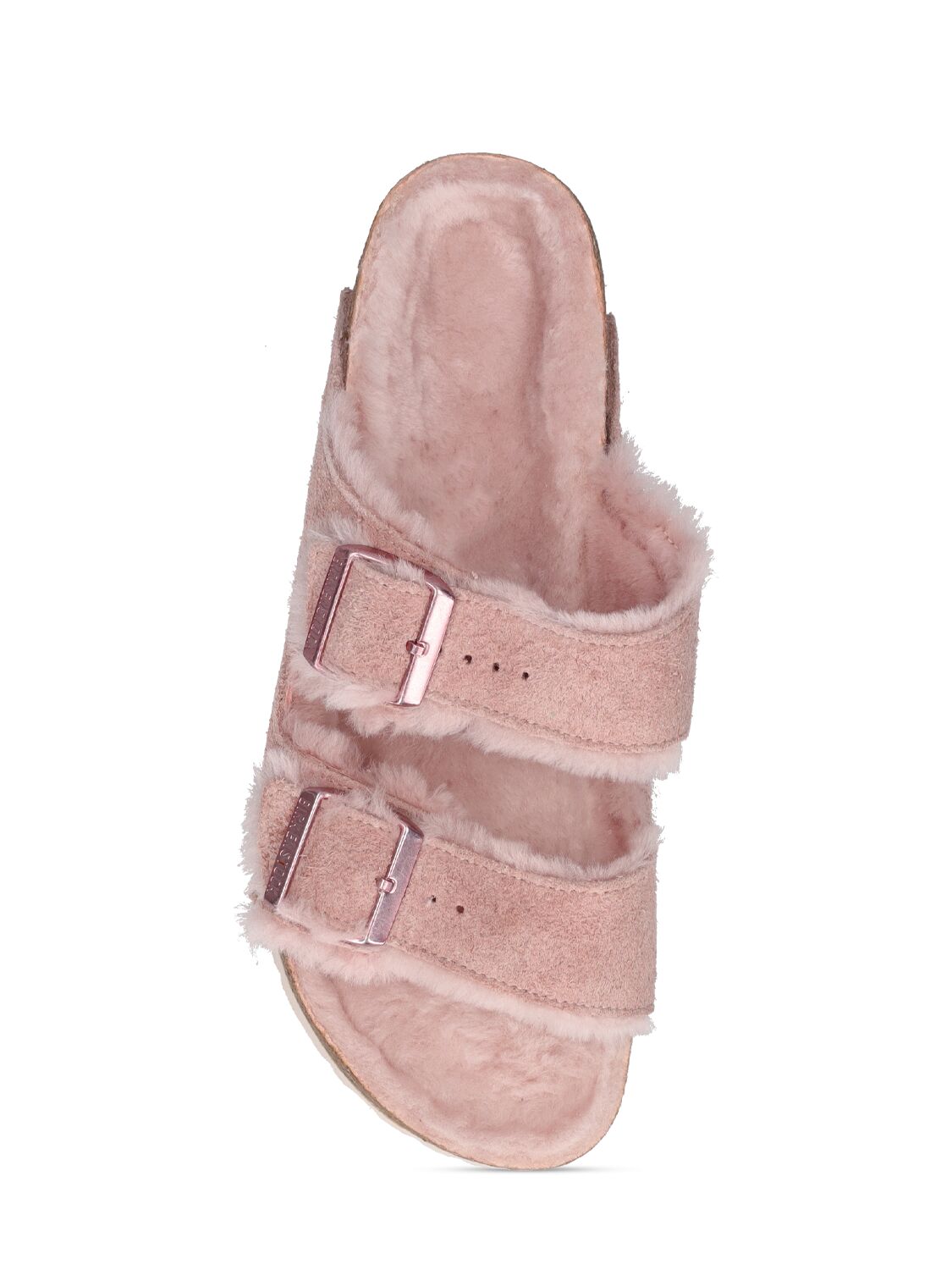 Shop Birkenstock Arizona Shearling Sandals In Pink