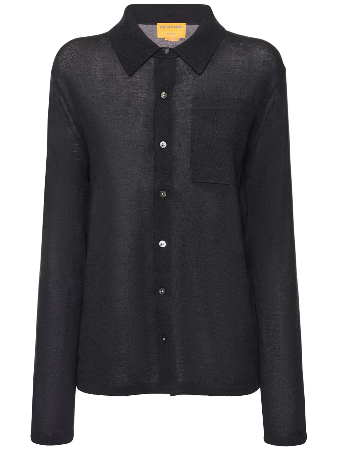 Guest In Residence Lvr Exclusive Showtime Cashmere Shirt In Black,off White