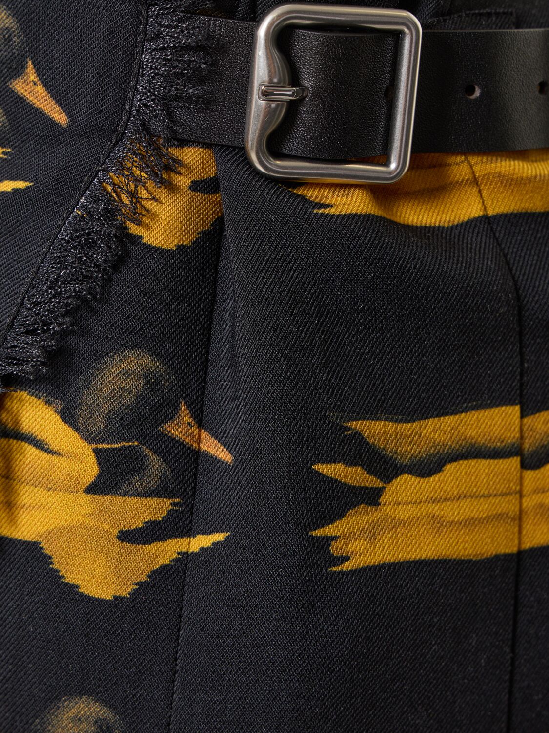 Shop Burberry Duck Wool Knit Midi Kilt In Yellow,black