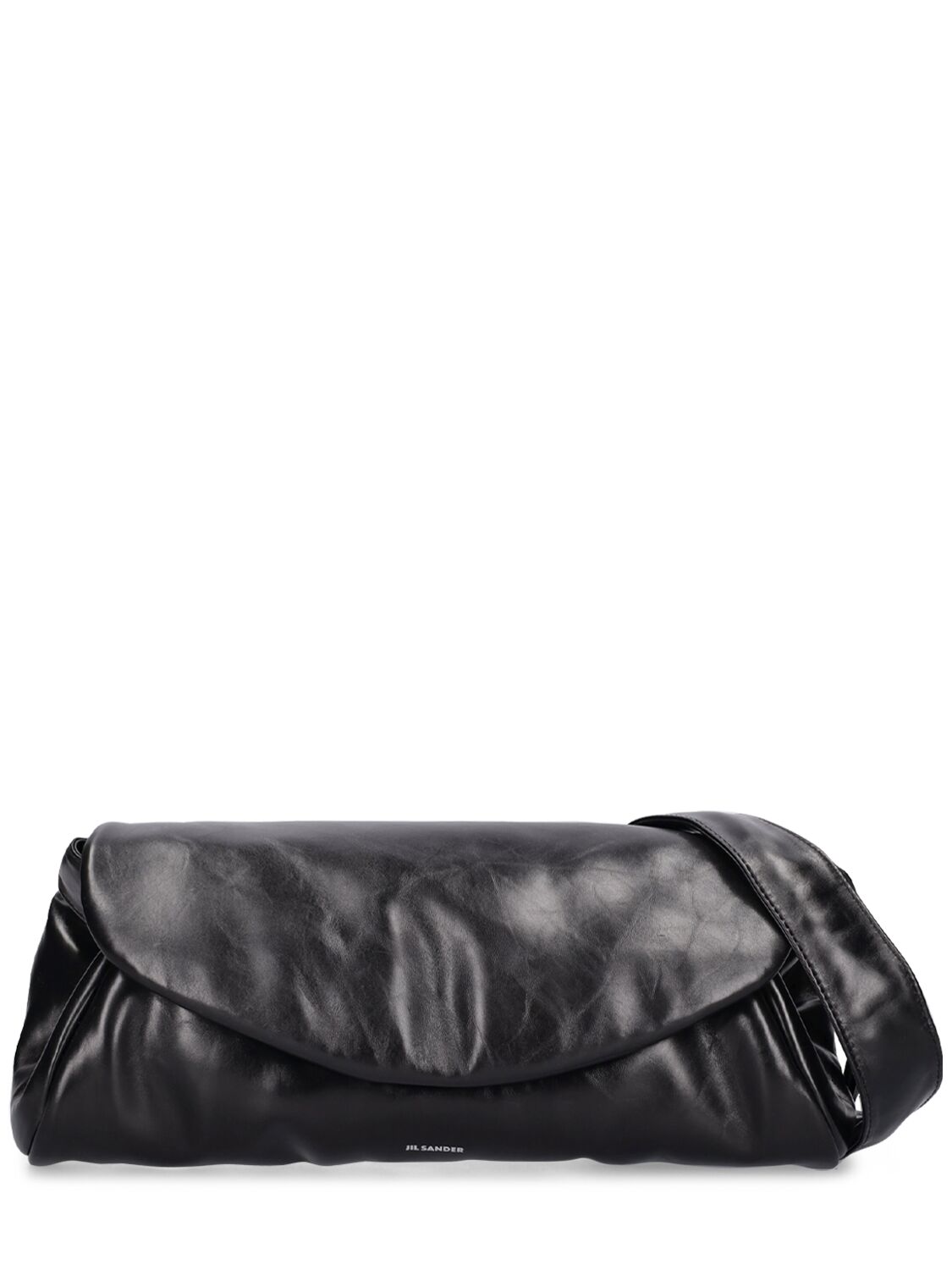 Jil Sander Large Cannolo Padded Shoulder Bag In Black