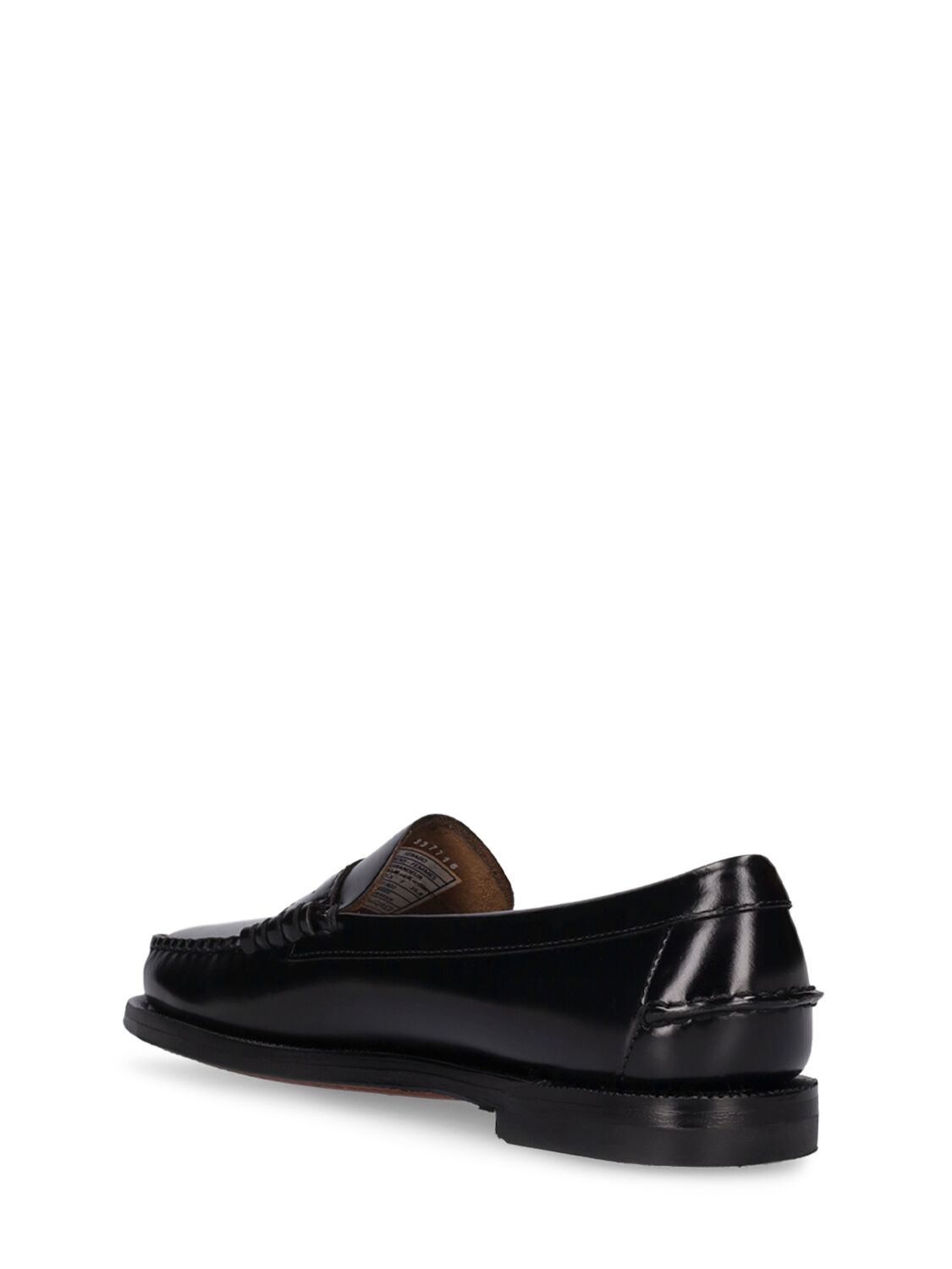 Shop Sebago 20mm Classic Dan Smooth Leather Loafers In Black