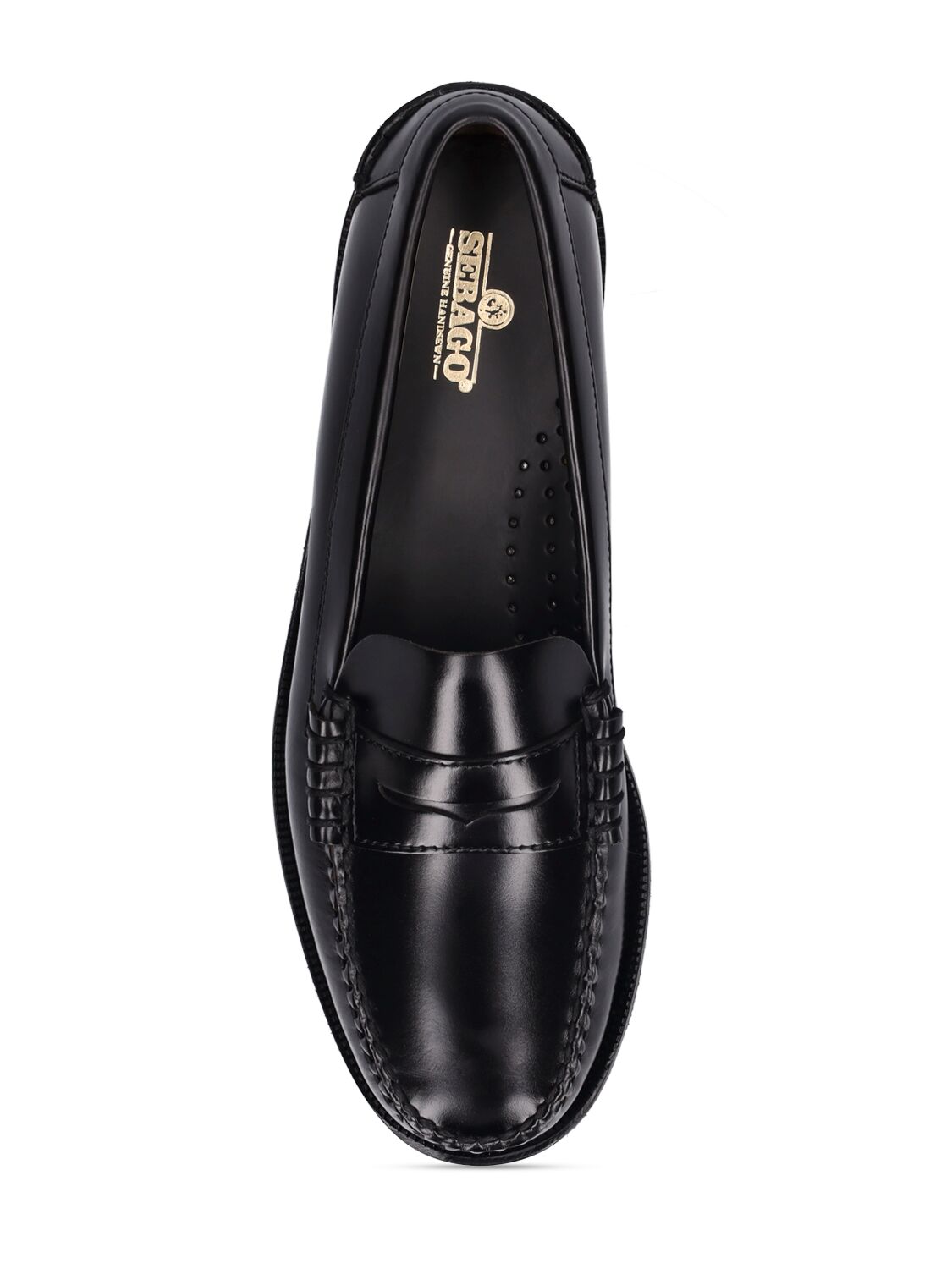 Shop Sebago 20mm Classic Dan Smooth Leather Loafers In Black