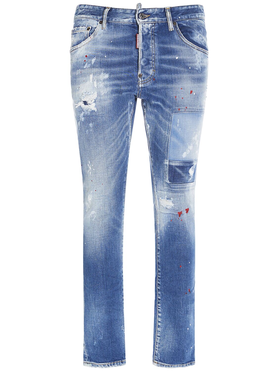 Dsquared2 Skater Stretch Cotton Denim Jeans In Blue