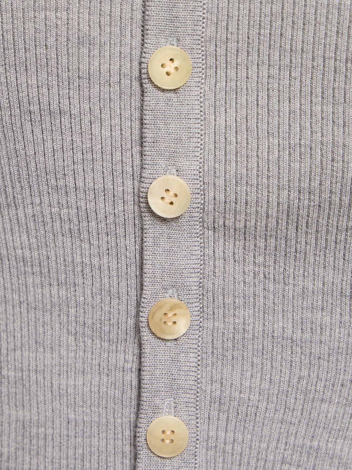 Shop Auralee Super Fine Wool Rib Knit Short Cardigan In Light Grey