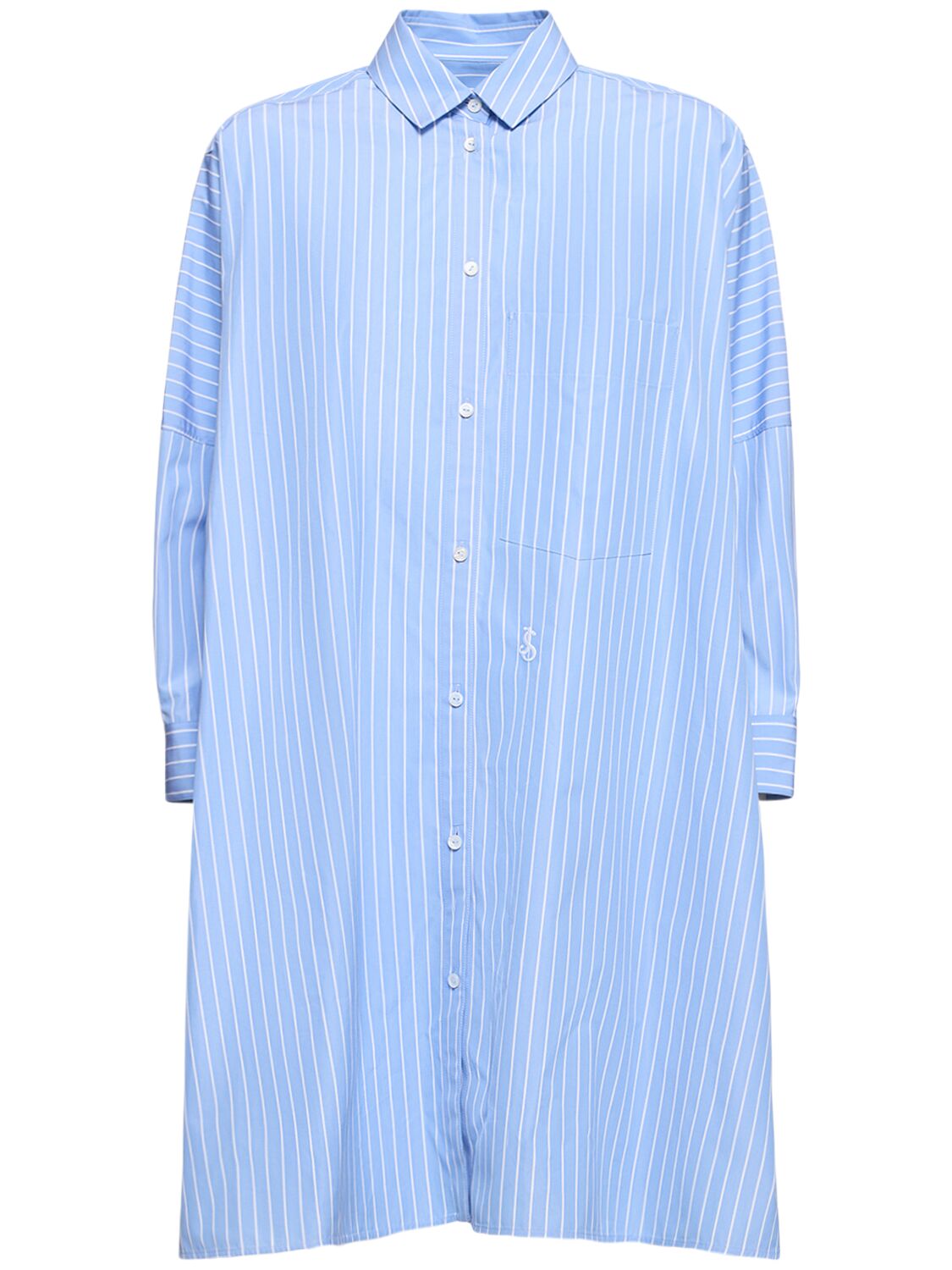 Shop Jil Sander Sunday Oversized Cotton Poplin Shirt In Blue