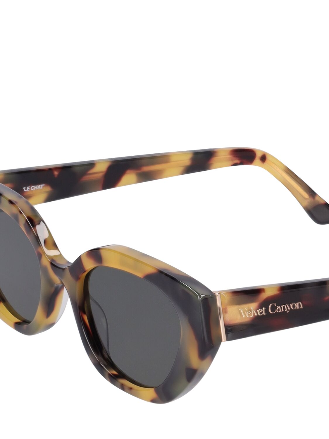 Shop Velvet Canyon Le Chat Cat-eye Acetate Sunglasses In Tortoise,grey