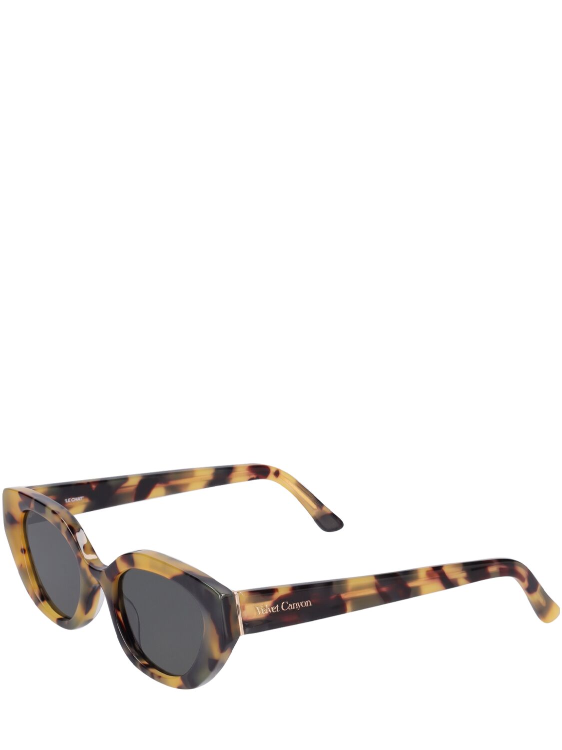 Shop Velvet Canyon Le Chat Cat-eye Acetate Sunglasses In Tortoise,grey