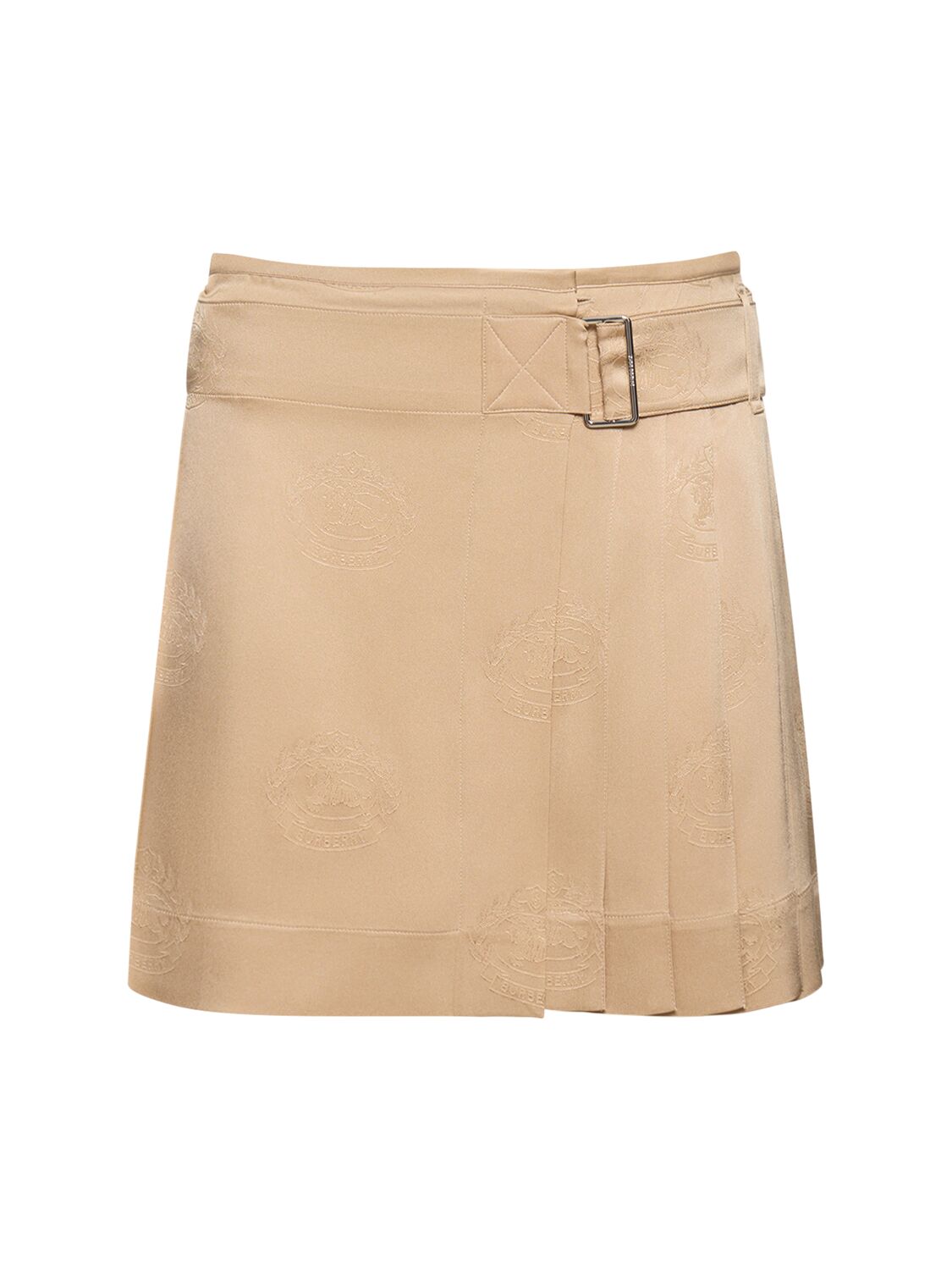 Image of Petula Silk Twill Mini Kilt Skirt