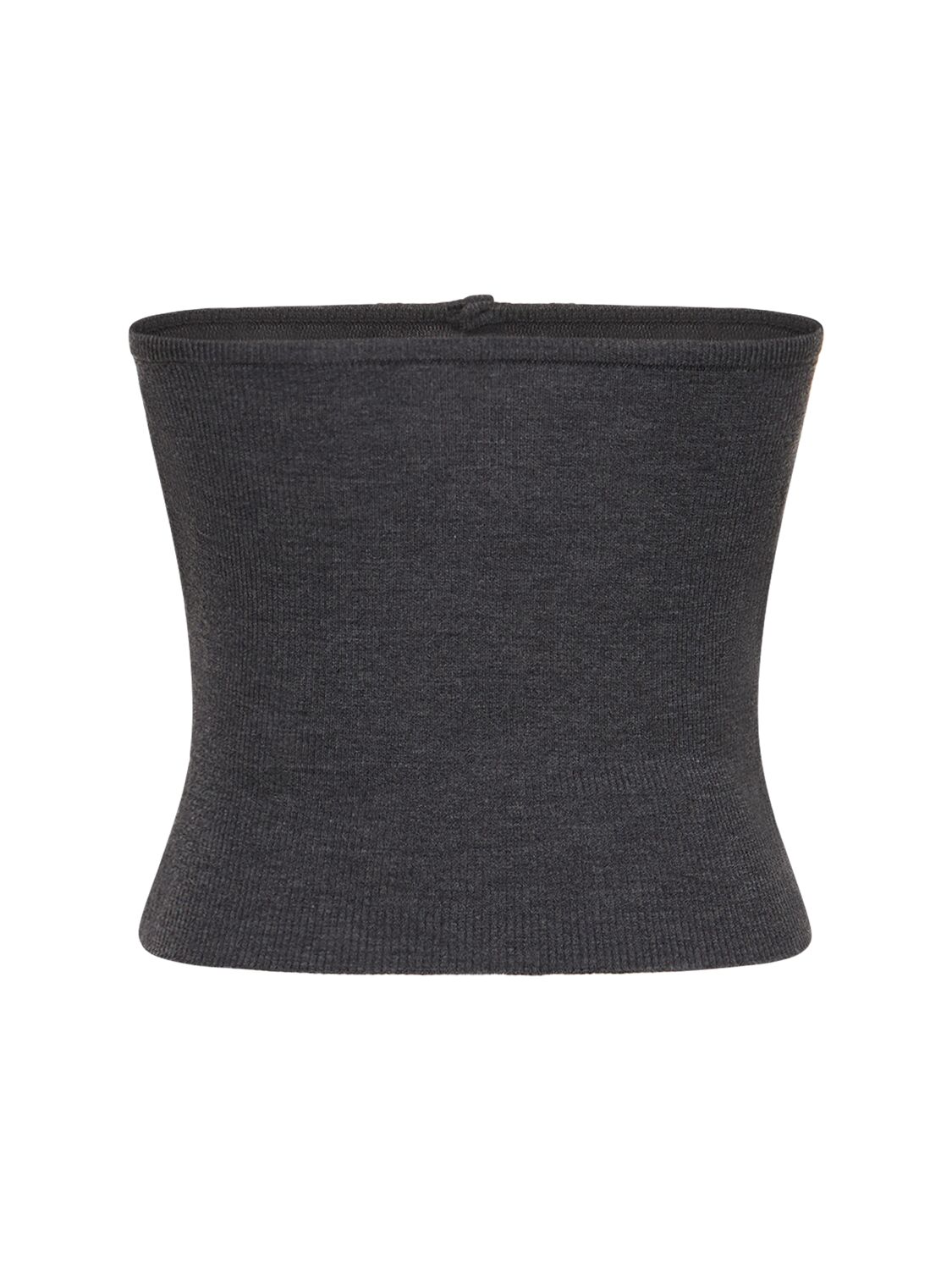 Shop Auralee Super Fine Wool Rib Knit Band Top In Grey