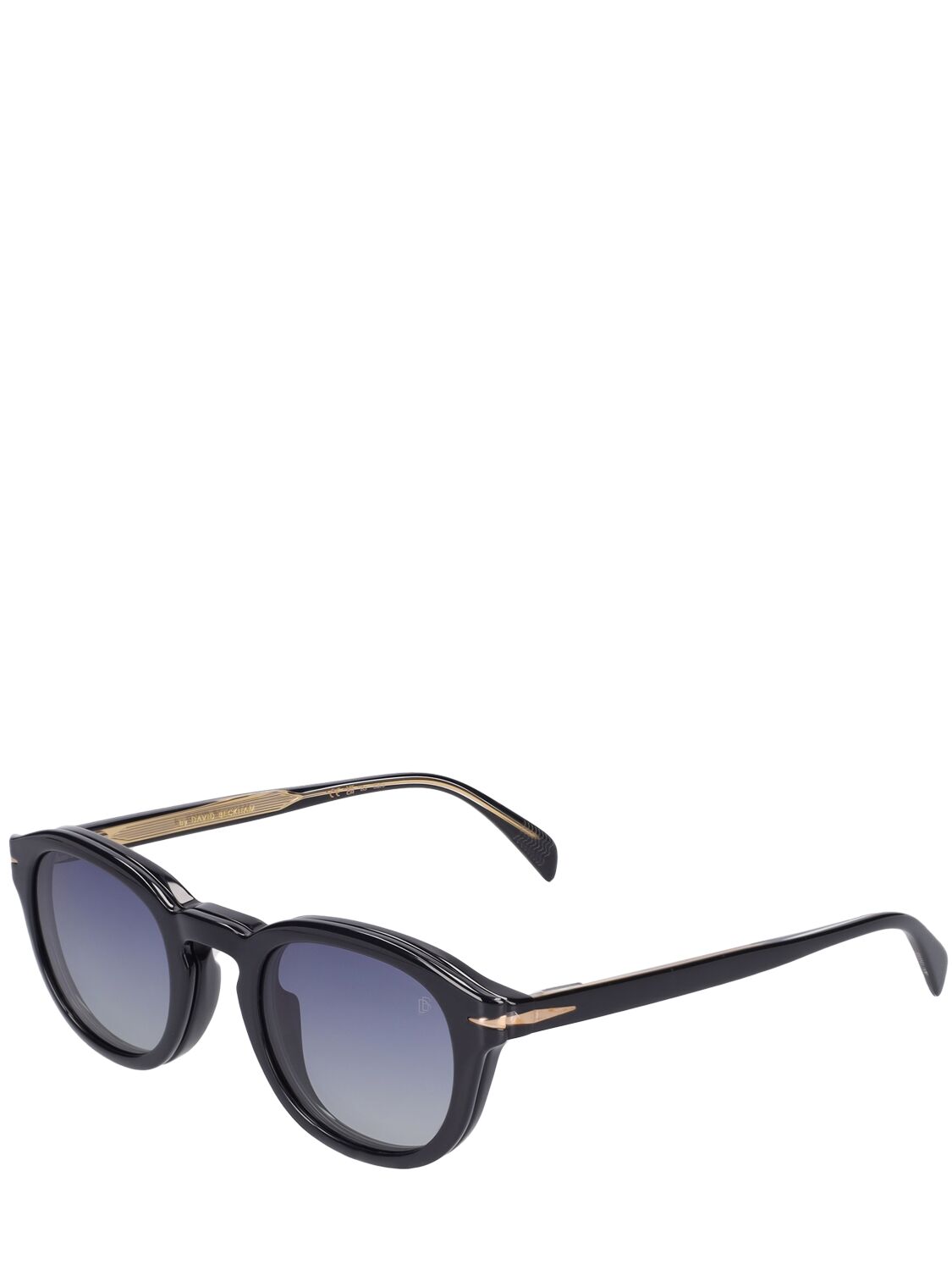 Shop Db Eyewear By David Beckham Db Round Acetate Clip-on Sunglasses In Black