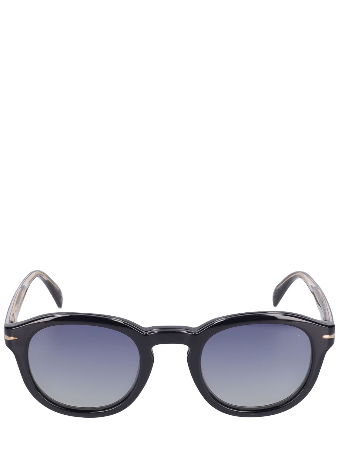 Db Eyewear By David Beckham Db Round Acetate Clip-on Sunglasses In Black