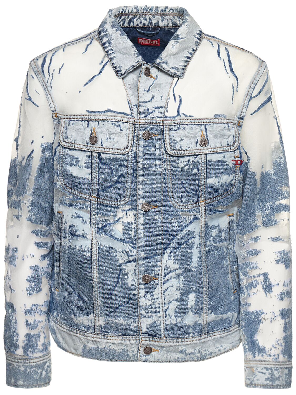 Burn Out Cotton Denim Casual Jacket – MEN > CLOTHING > JACKETS
