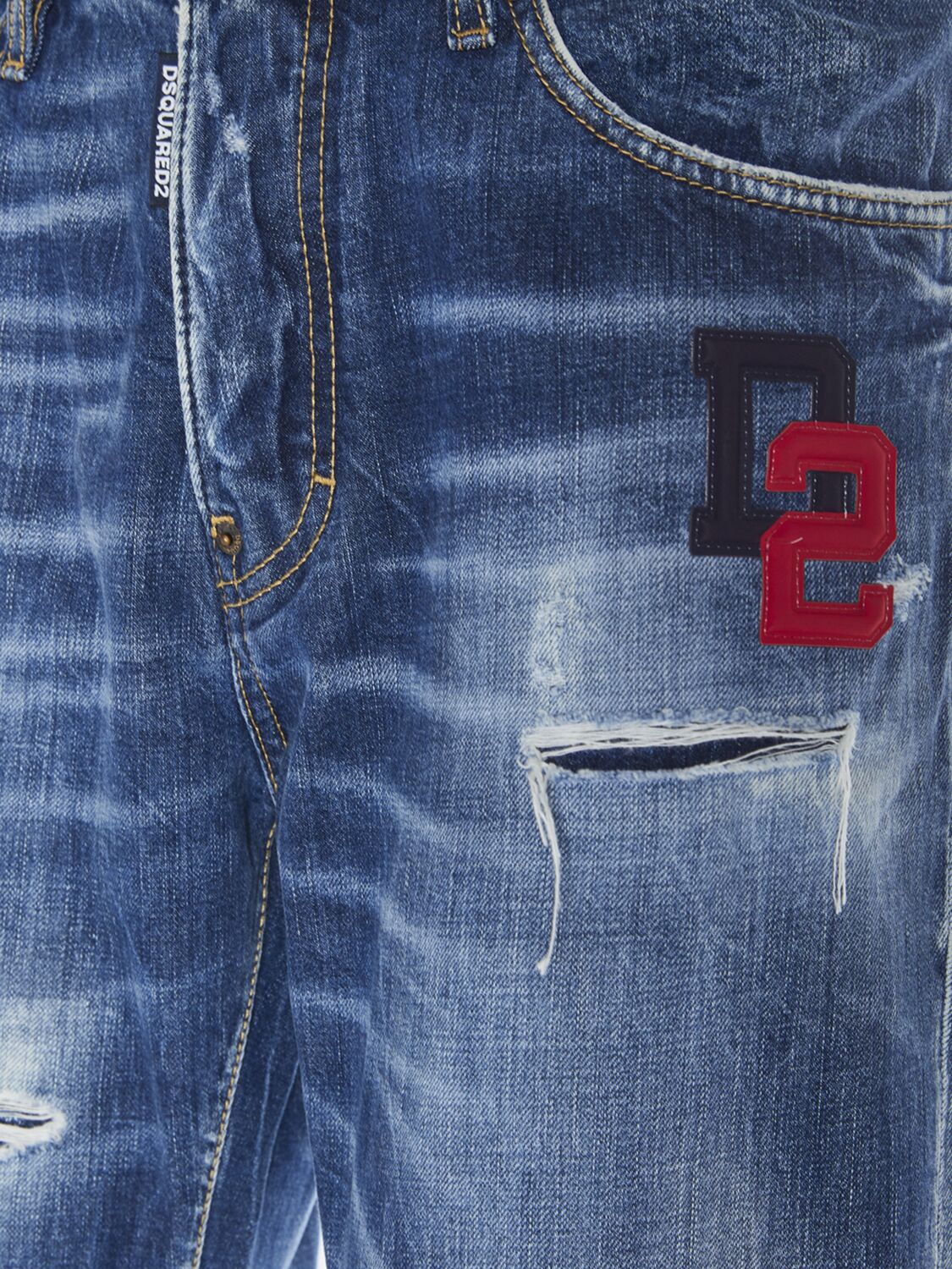 Shop Dsquared2 Bro Cotton Denim Jeans In Blue