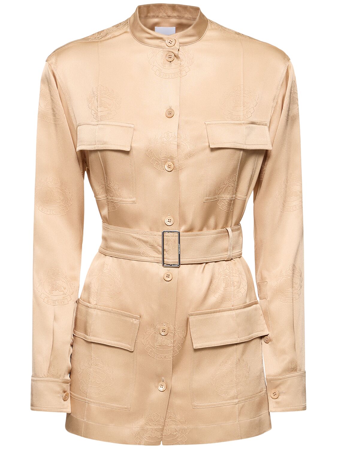 Image of Solange Belted Silk Twill Shirt