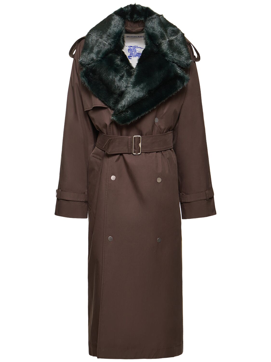 Cotton Gabardine Belted Long Coat – WOMEN > CLOTHING > COATS