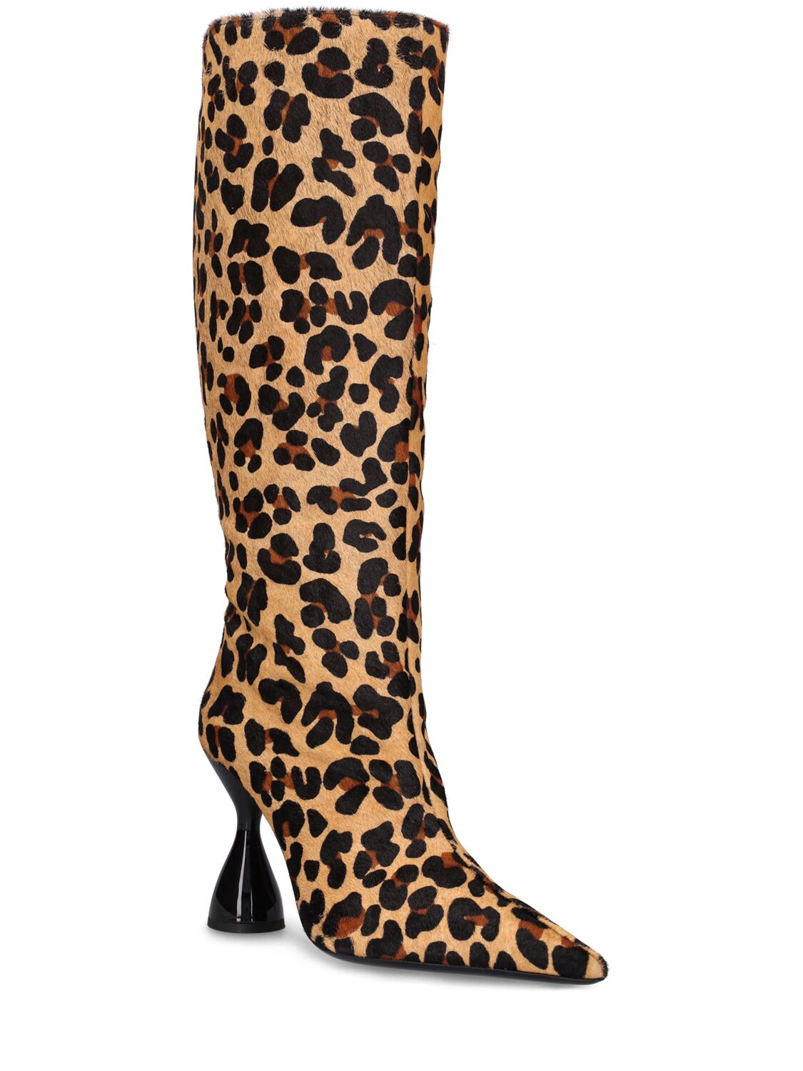 Shop Simon Miller 75mm Verner Leather Tall Boots In Leopard