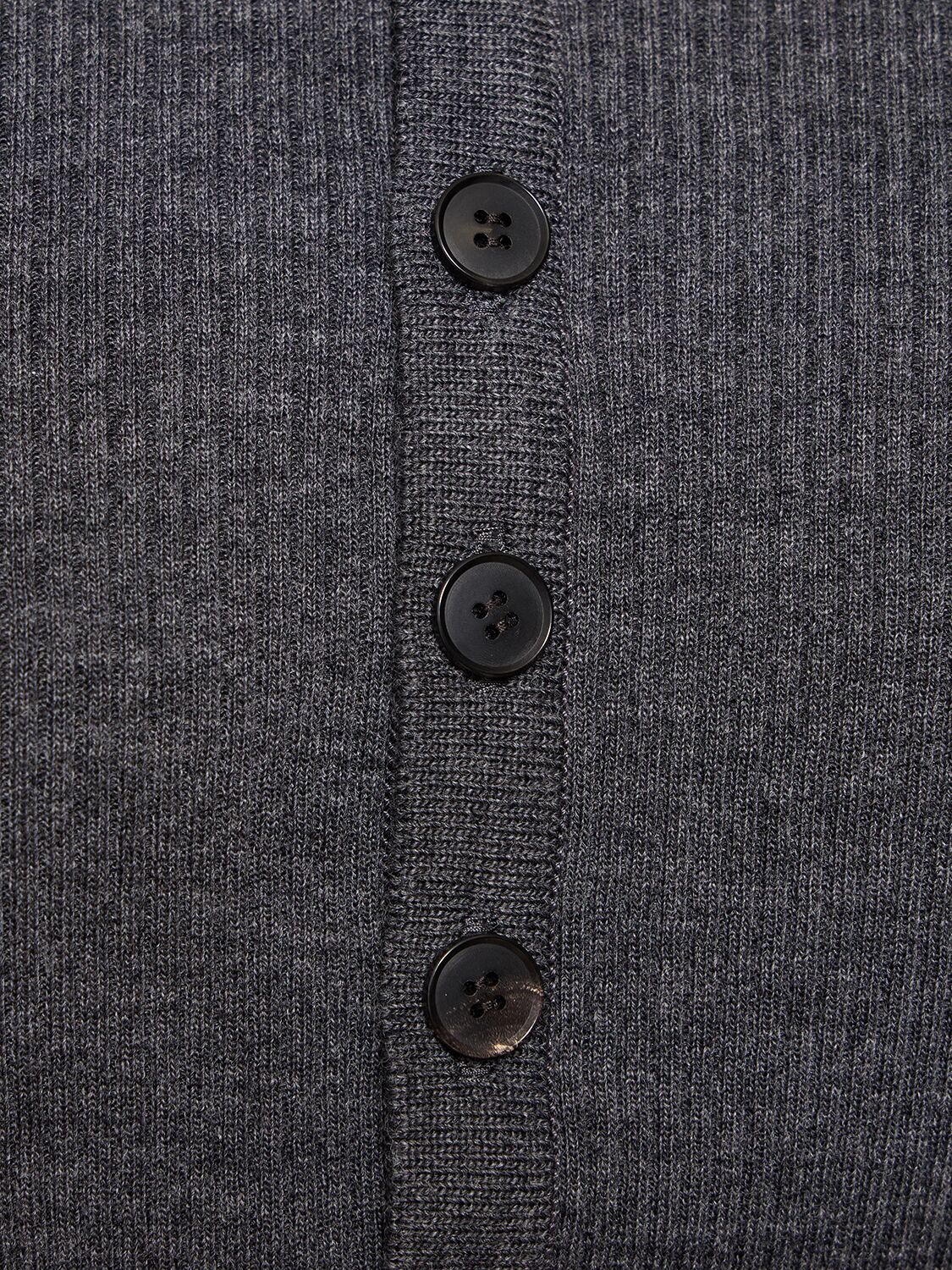 Shop Auralee Super Fine Wool Rib Knit Short Cardigan In Grey