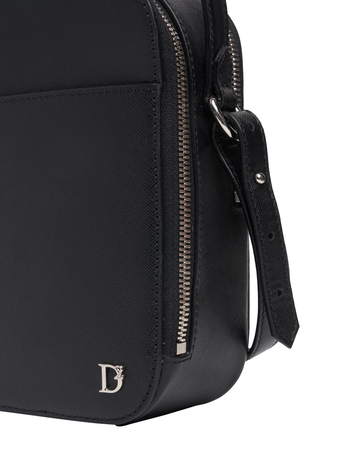Shop Dsquared2 D2 Leather Crossbody Bag In Black