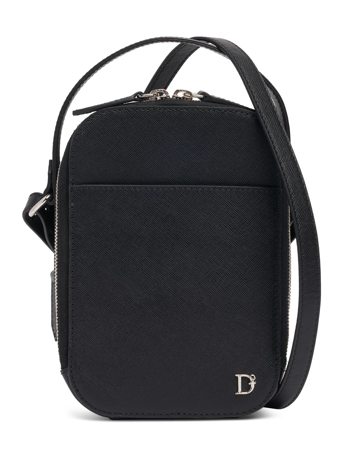 Dsquared2 D2 Leather Crossbody Bag In Black