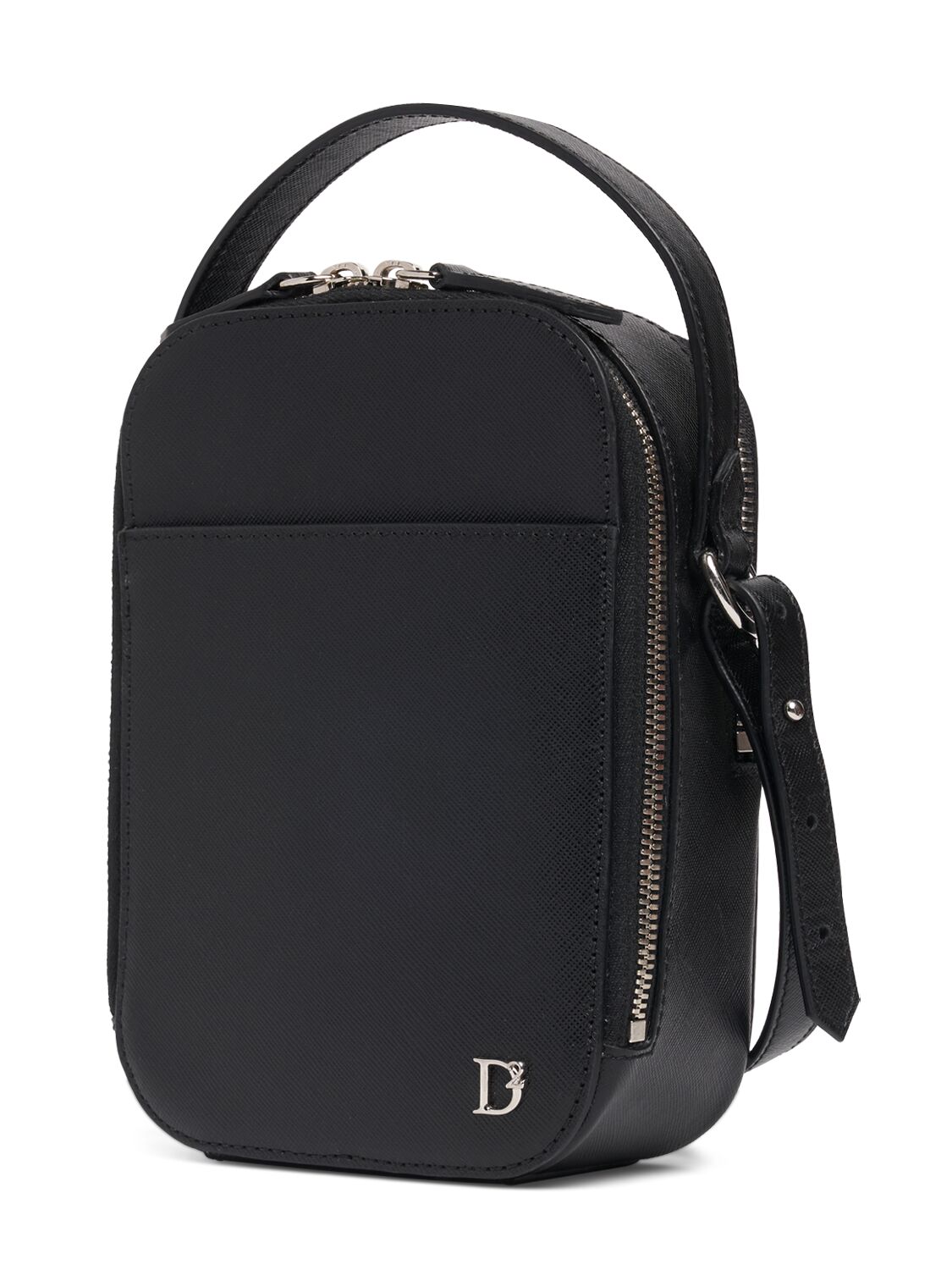 Shop Dsquared2 D2 Leather Crossbody Bag In Black