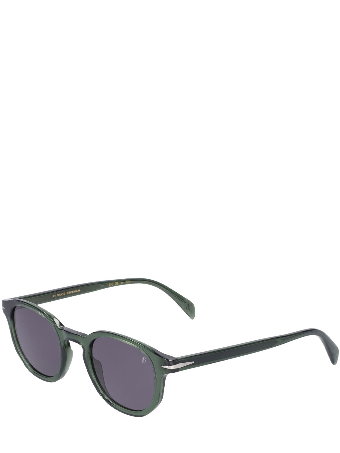 Shop Db Eyewear By David Beckham Db Round Acetate Sunglasses In Green,grey