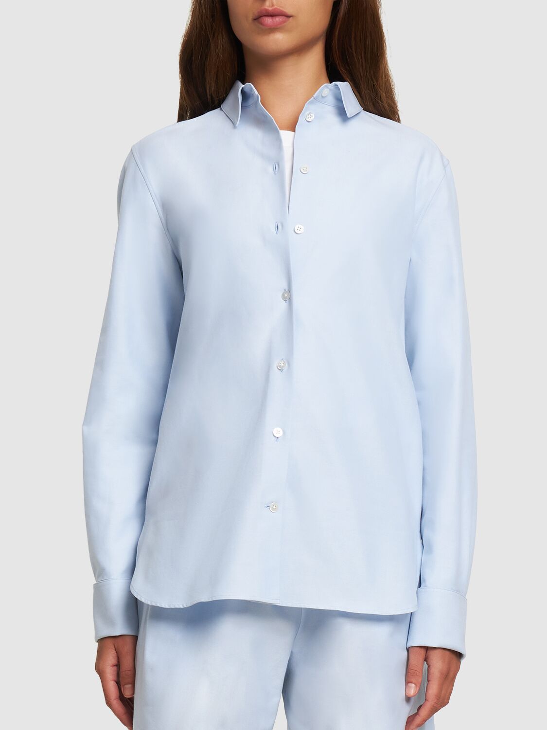 Shop The Row Metis Cotton Poplin Shirt In Light Blue