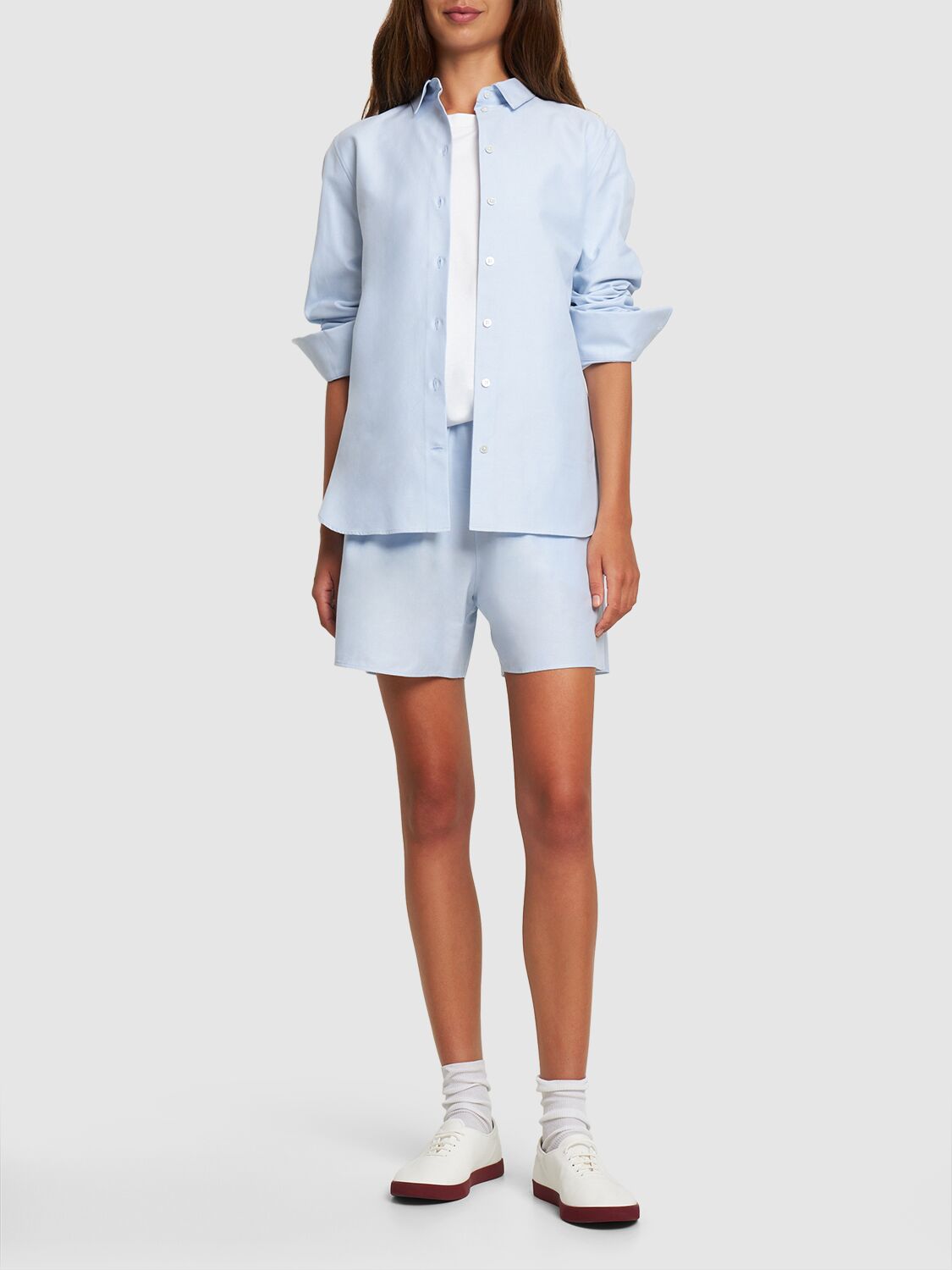 Shop The Row Metis Cotton Poplin Shirt In Light Blue