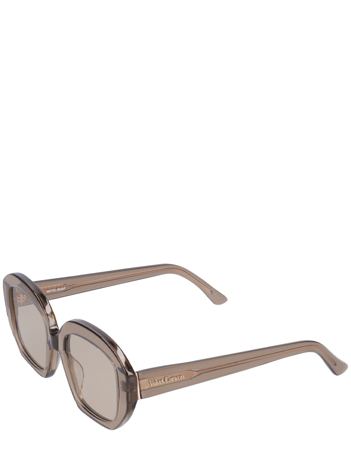 Shop Velvet Canyon Motel Musa Oversize Acetate Sunglasses In Smoke,grey