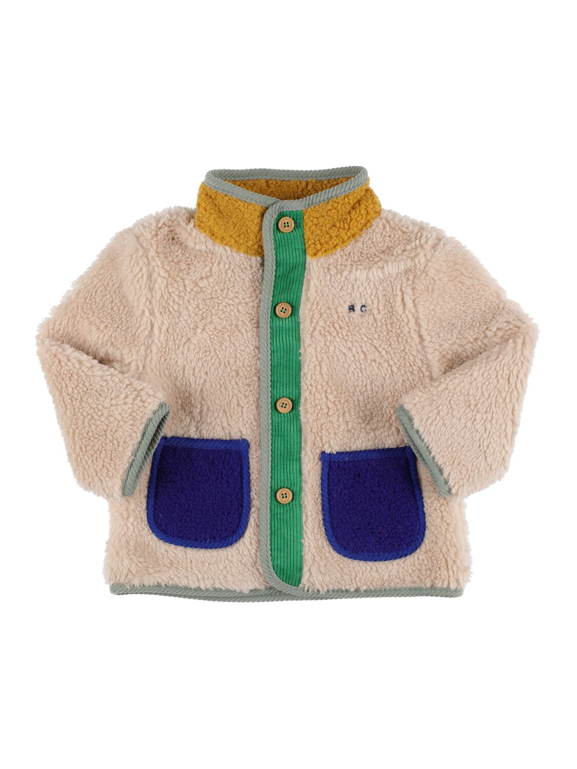 BOBO CHOSES RECYCLED FAUX FUR COLOR BLOCK JACKET