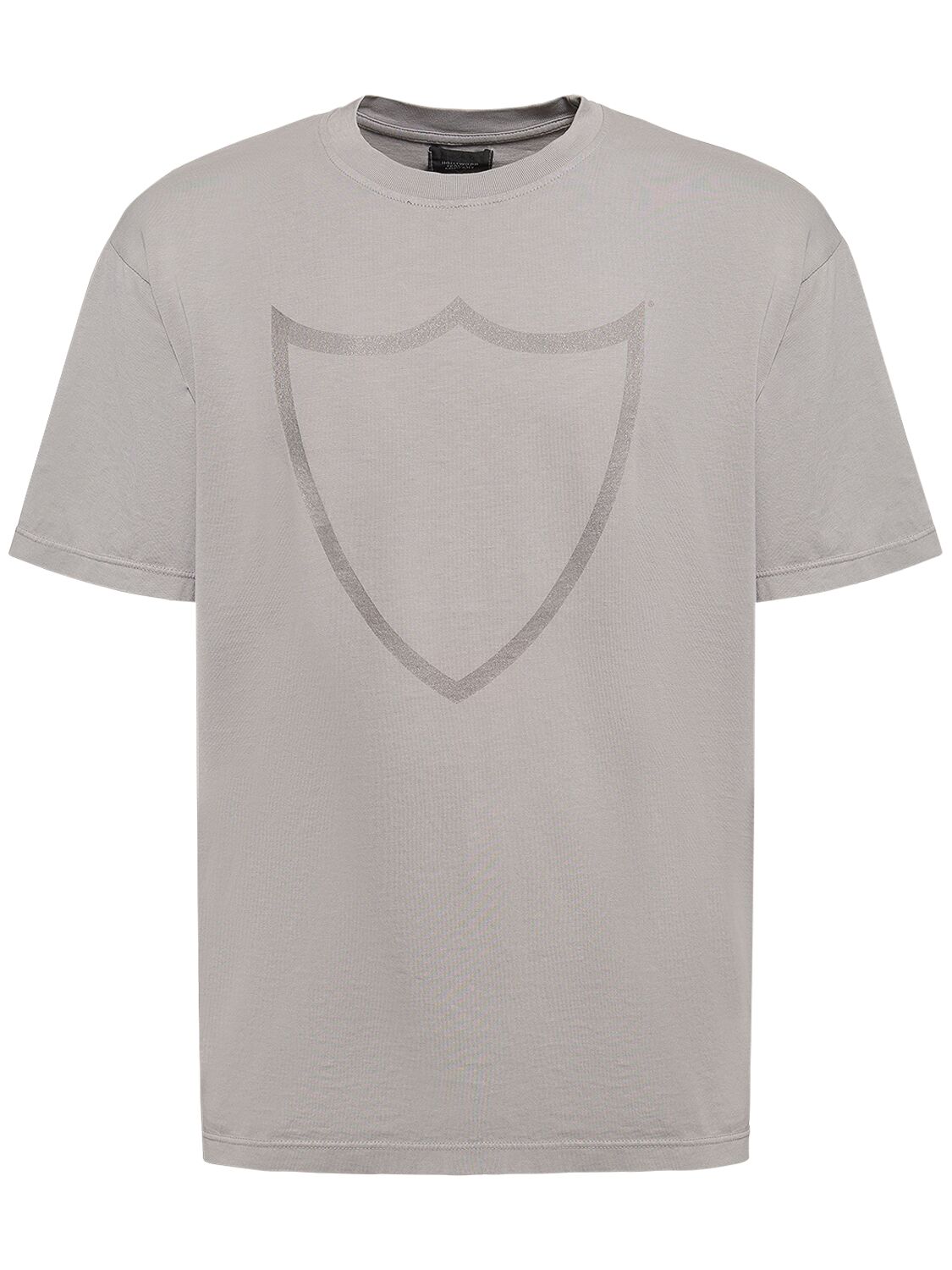 Htc Los Angeles Logo Print Cotton Jersey T-shirt In Light Grey
