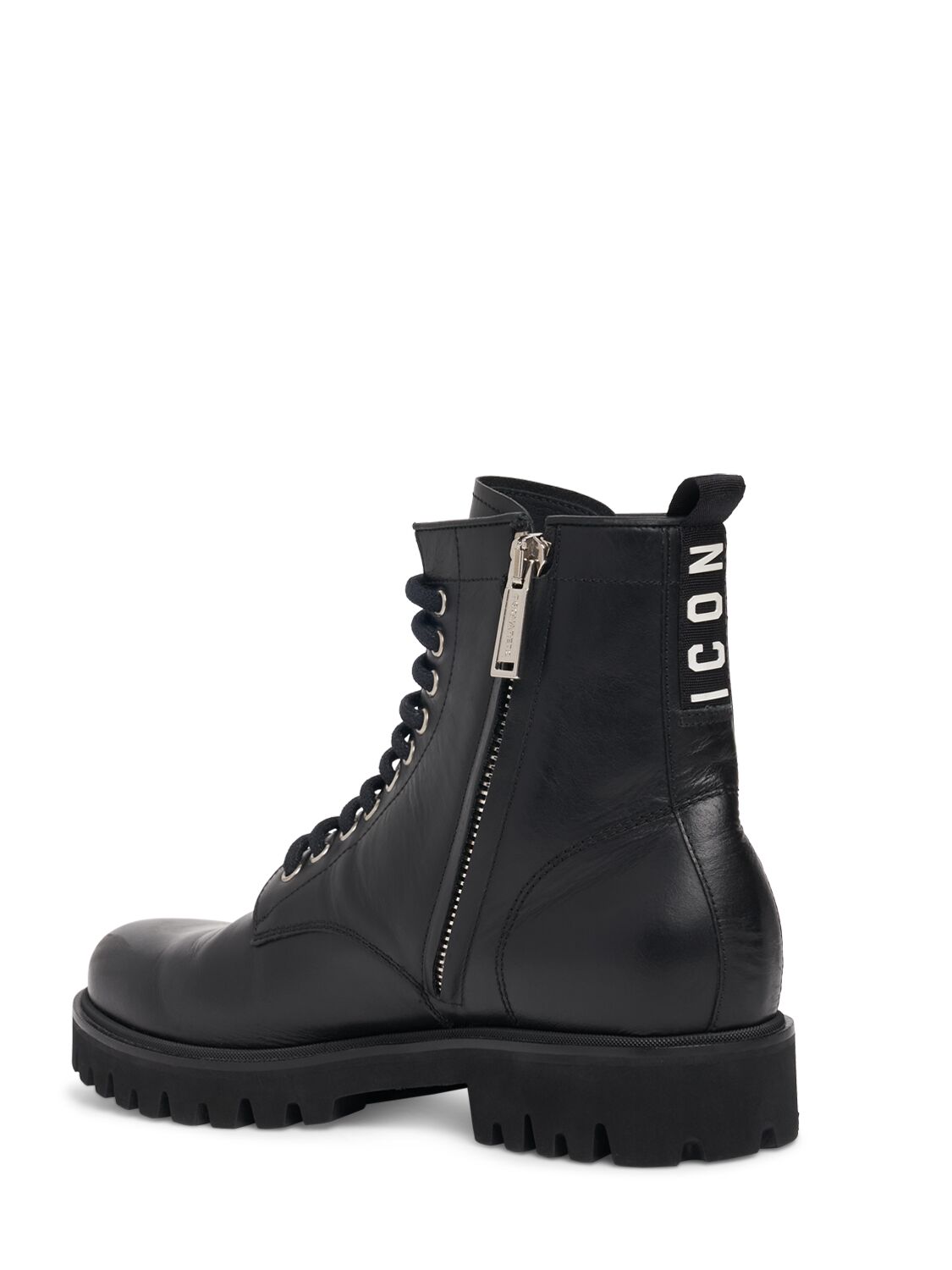 Shop Dsquared2 Be Icon Combat Boots In Black